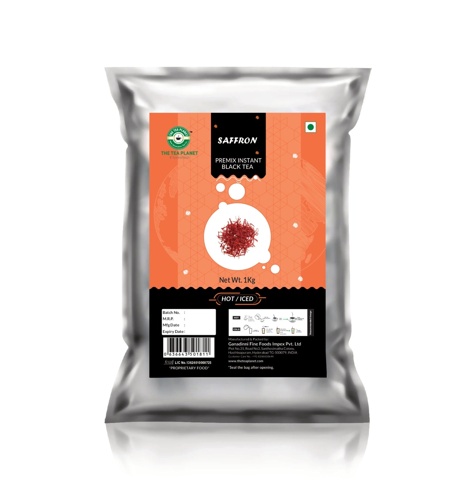 Saffron Flavored Instant Black Tea