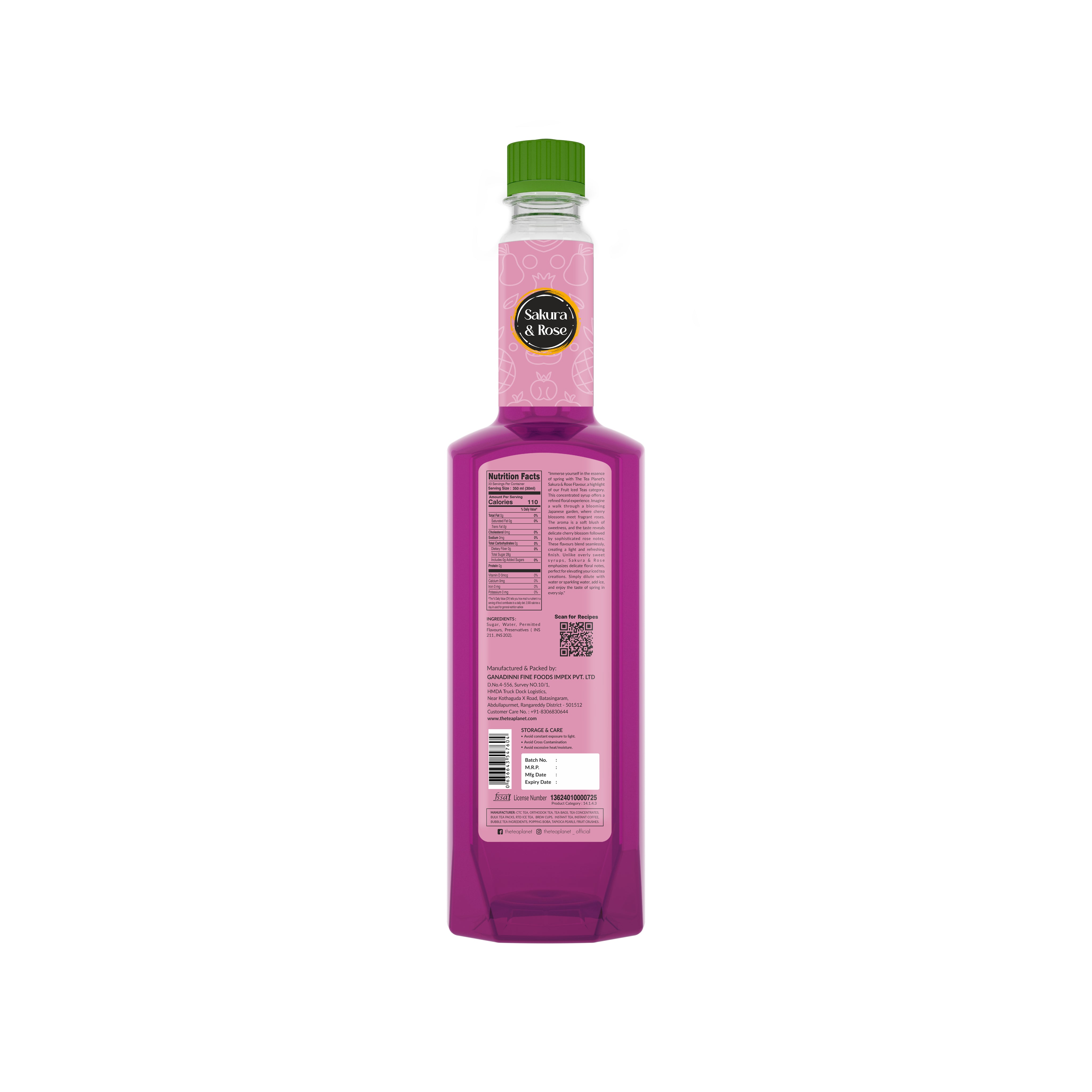 Sakura & Rose Syrup - 700 ml