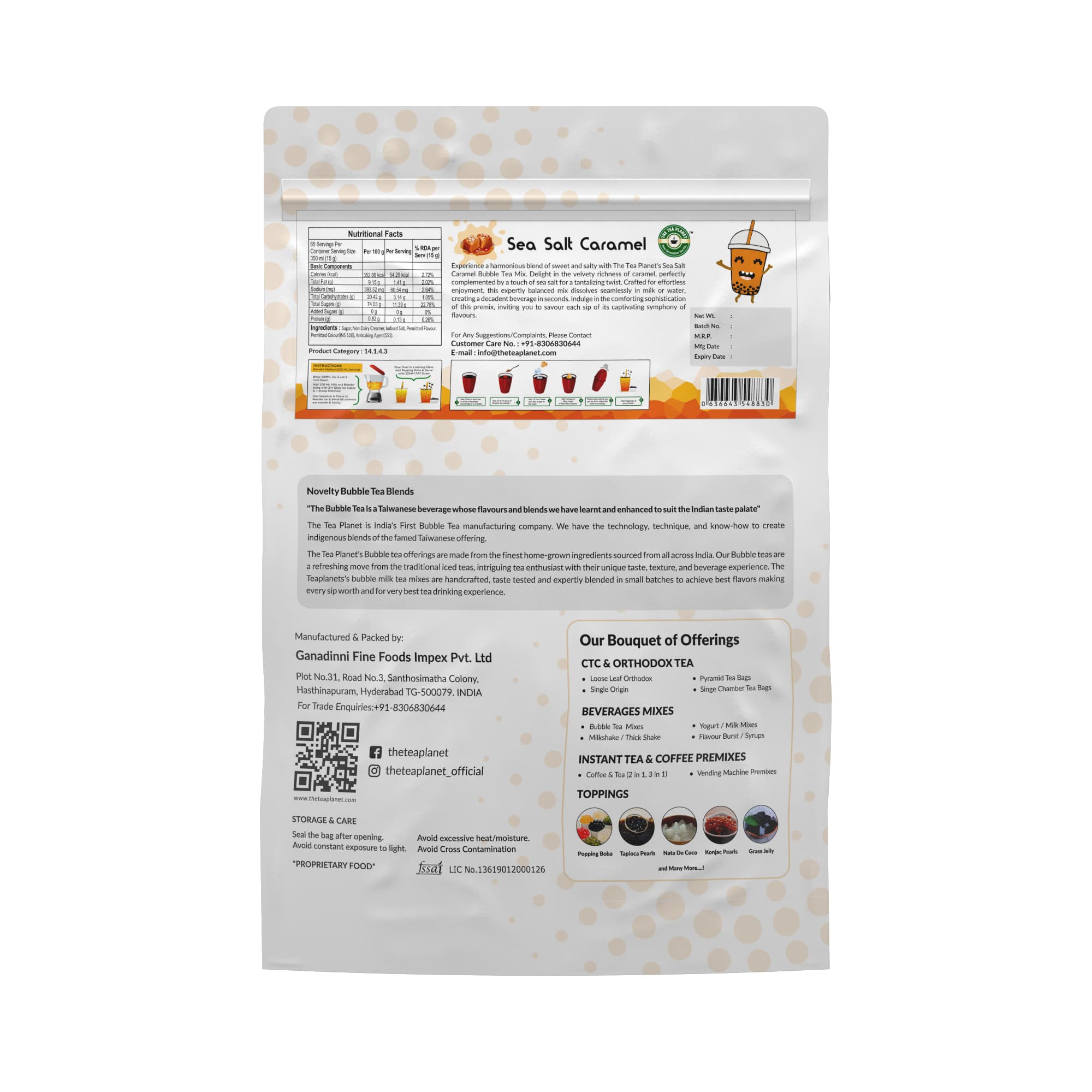 Sea Salt Caramel Bubble Tea Premix - 1kg