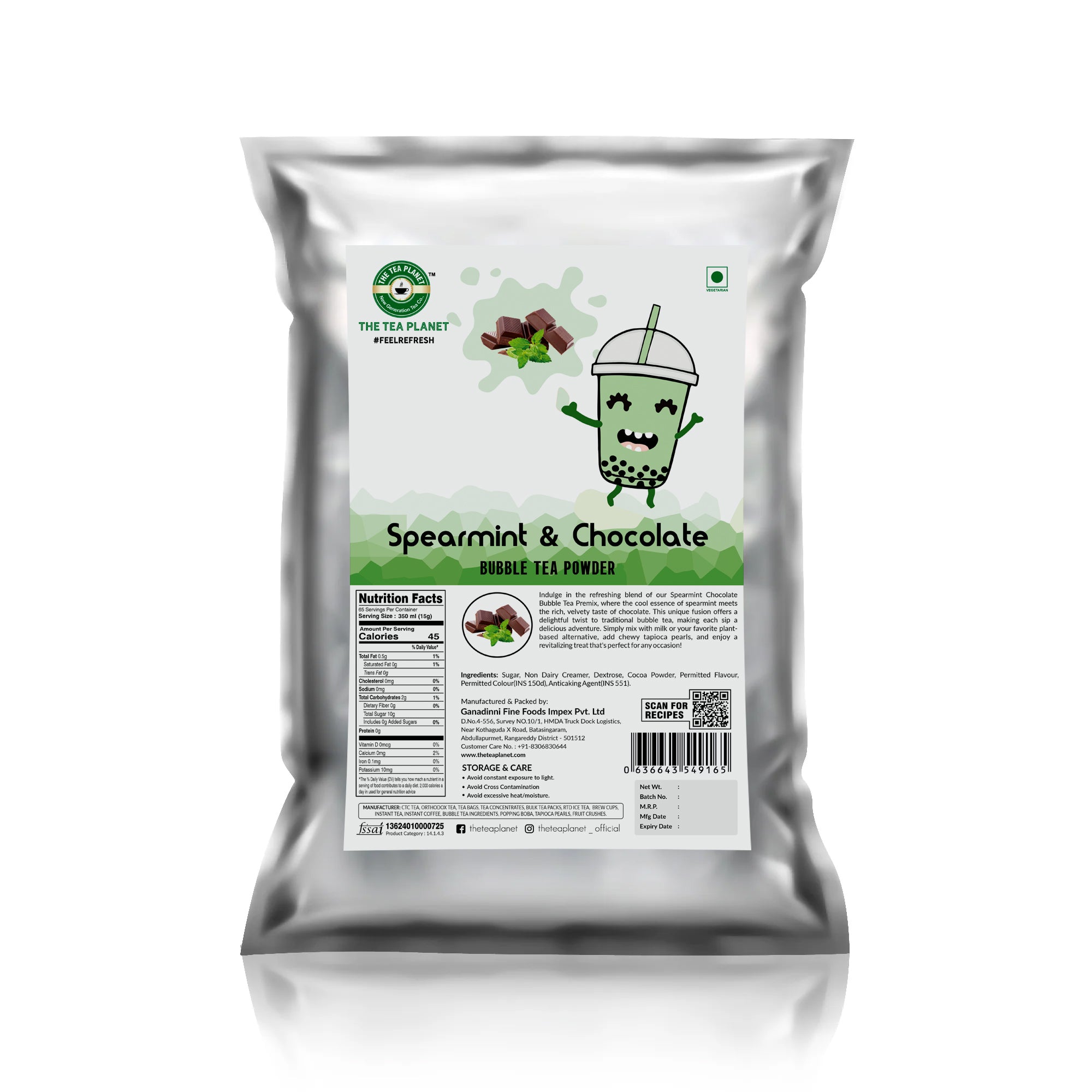 Spearmint Chocolate Bubble Tea Premix