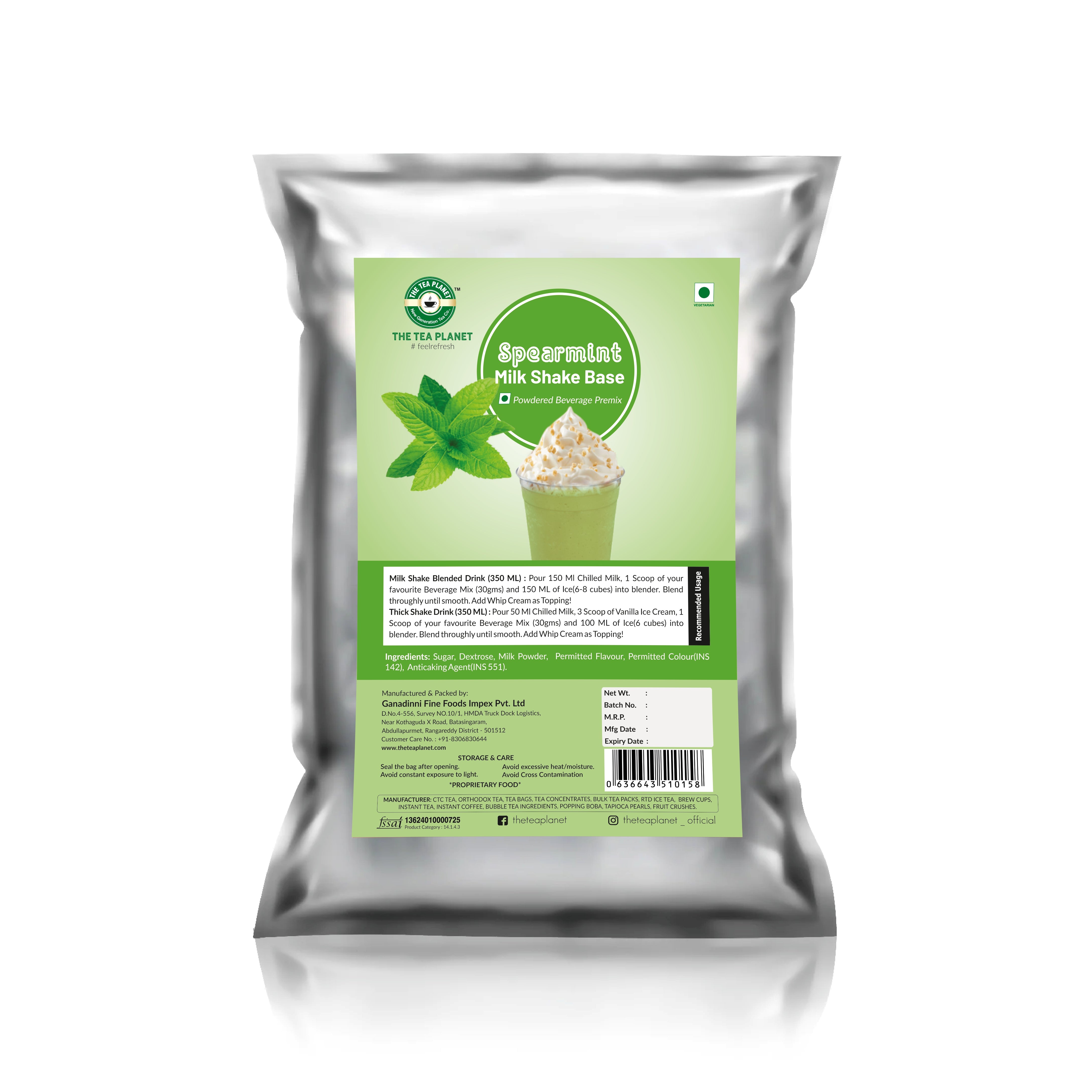 Spearmint Milkshake Mix - 1kg