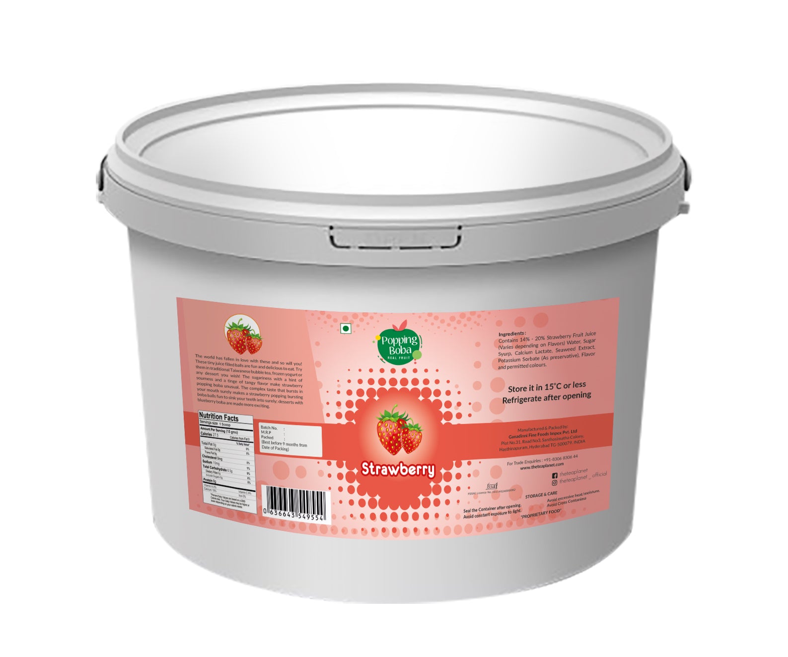 Strawberry Popping Boba - 2kg