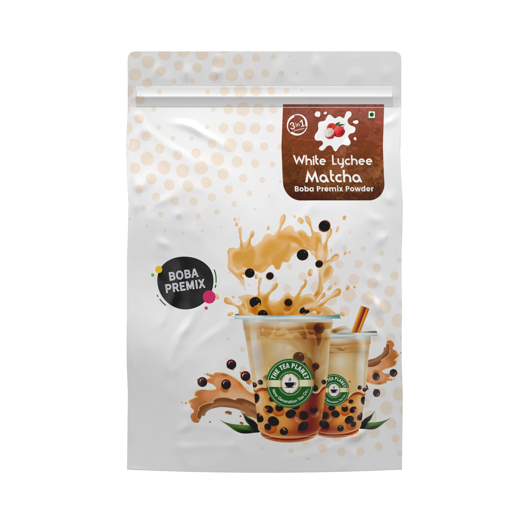 White Lychee Matcha Bubble Tea Premix (3 in 1) - 1Kg