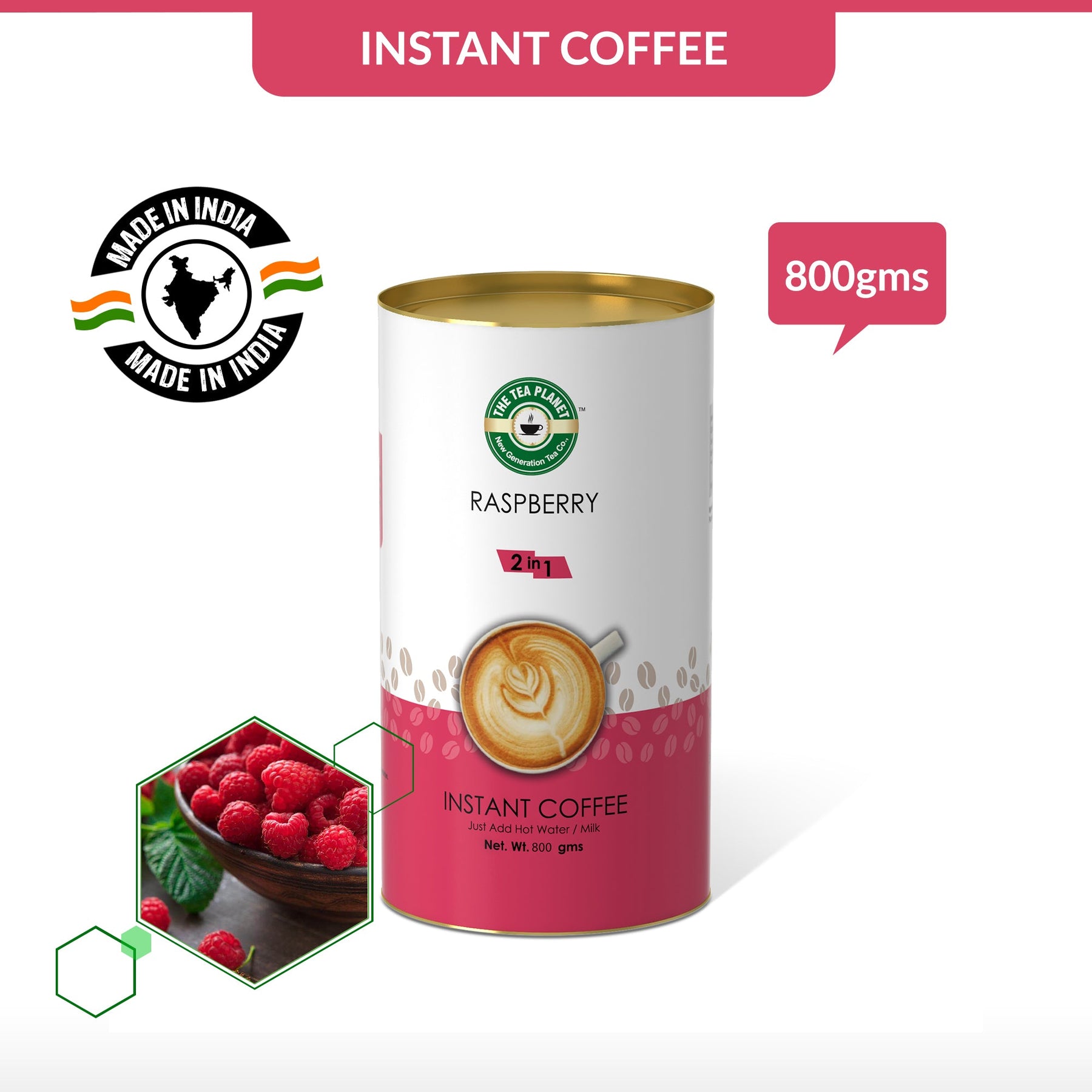 Raspberry Instant Coffee Premix (2 in 1) - 250 gms