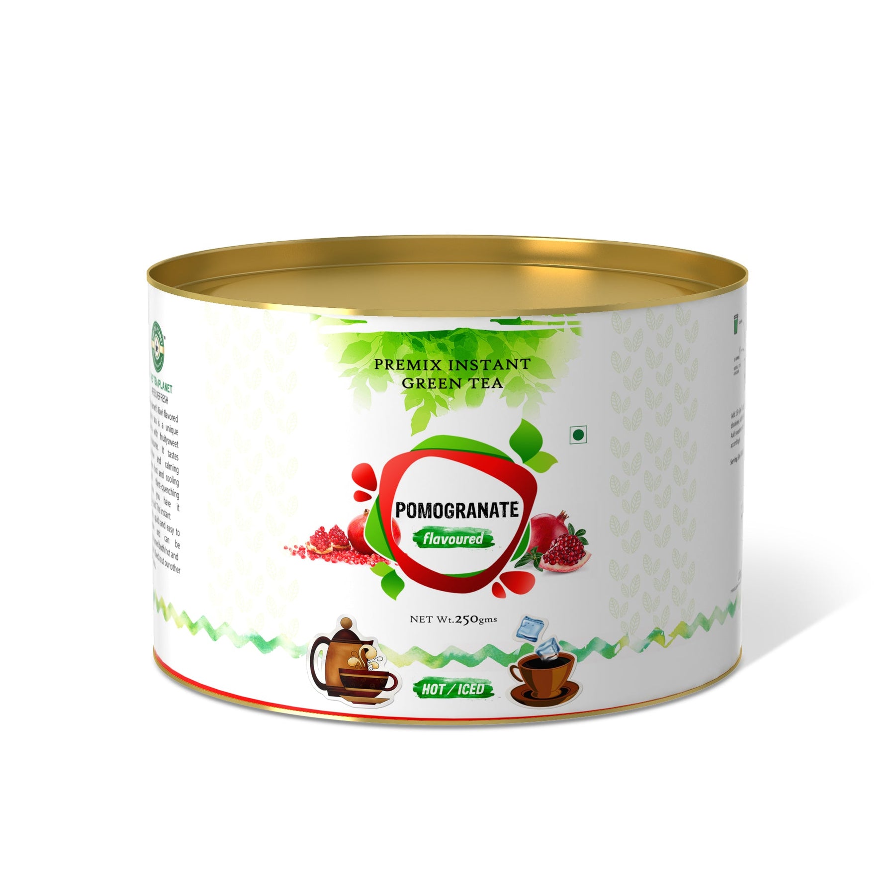 Pomegranate Flavored Instant Green Tea - 250 gms