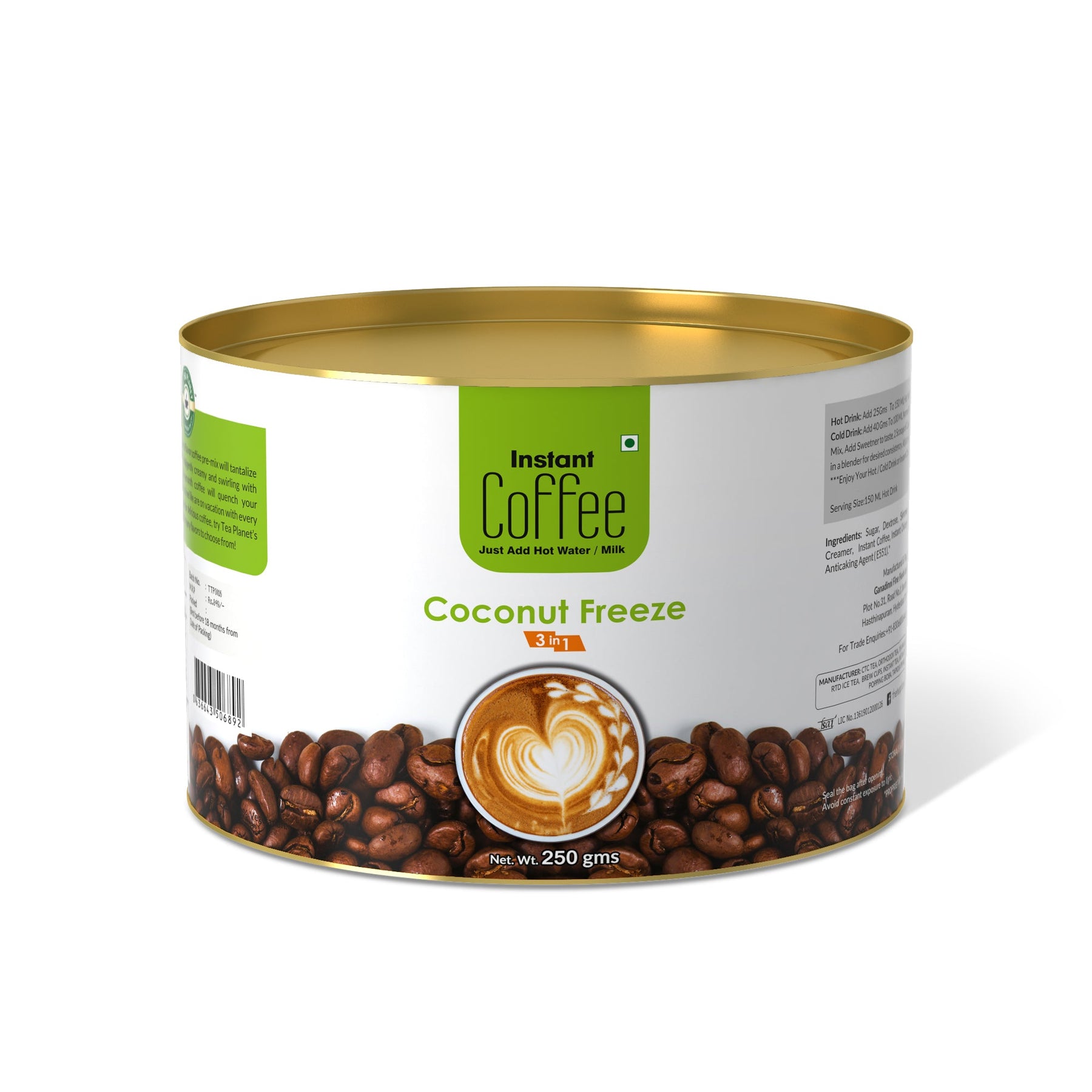 Coconut Freeze Instant Coffee Premix (3 in 1) - 250 gms