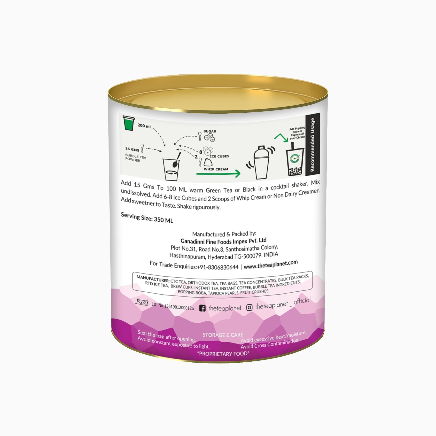 Grapefruit Bubble Tea Premix - 250 gms