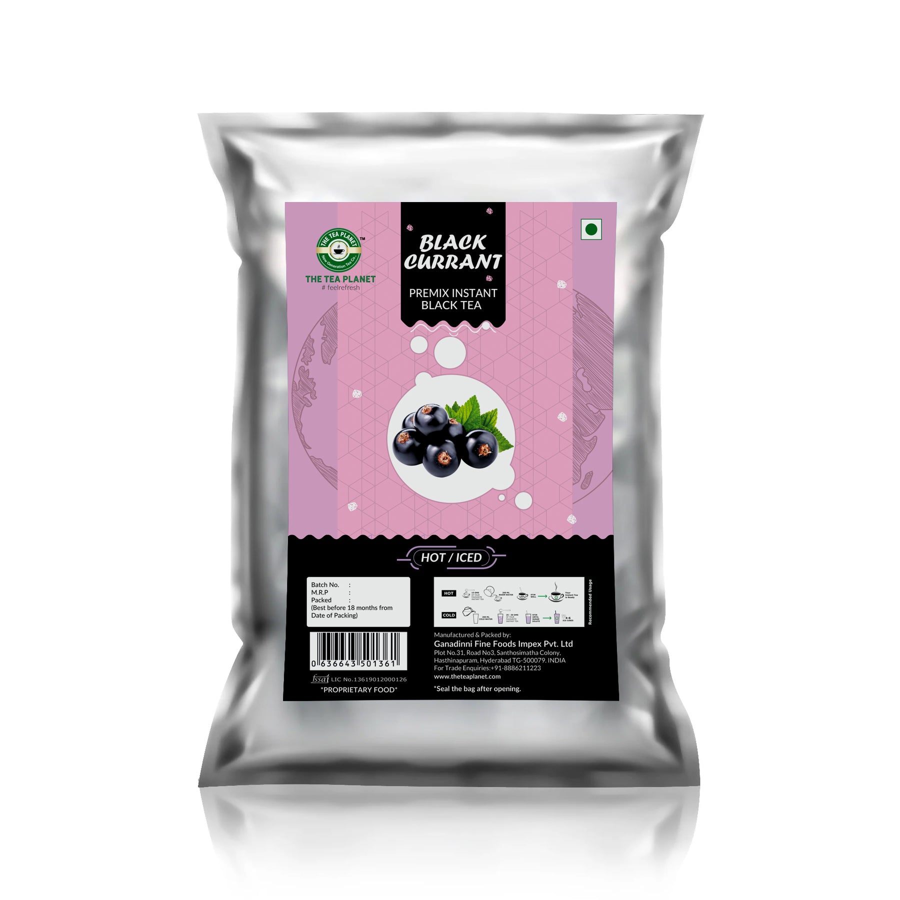 Black Currant Flavoured Instant Black Tea