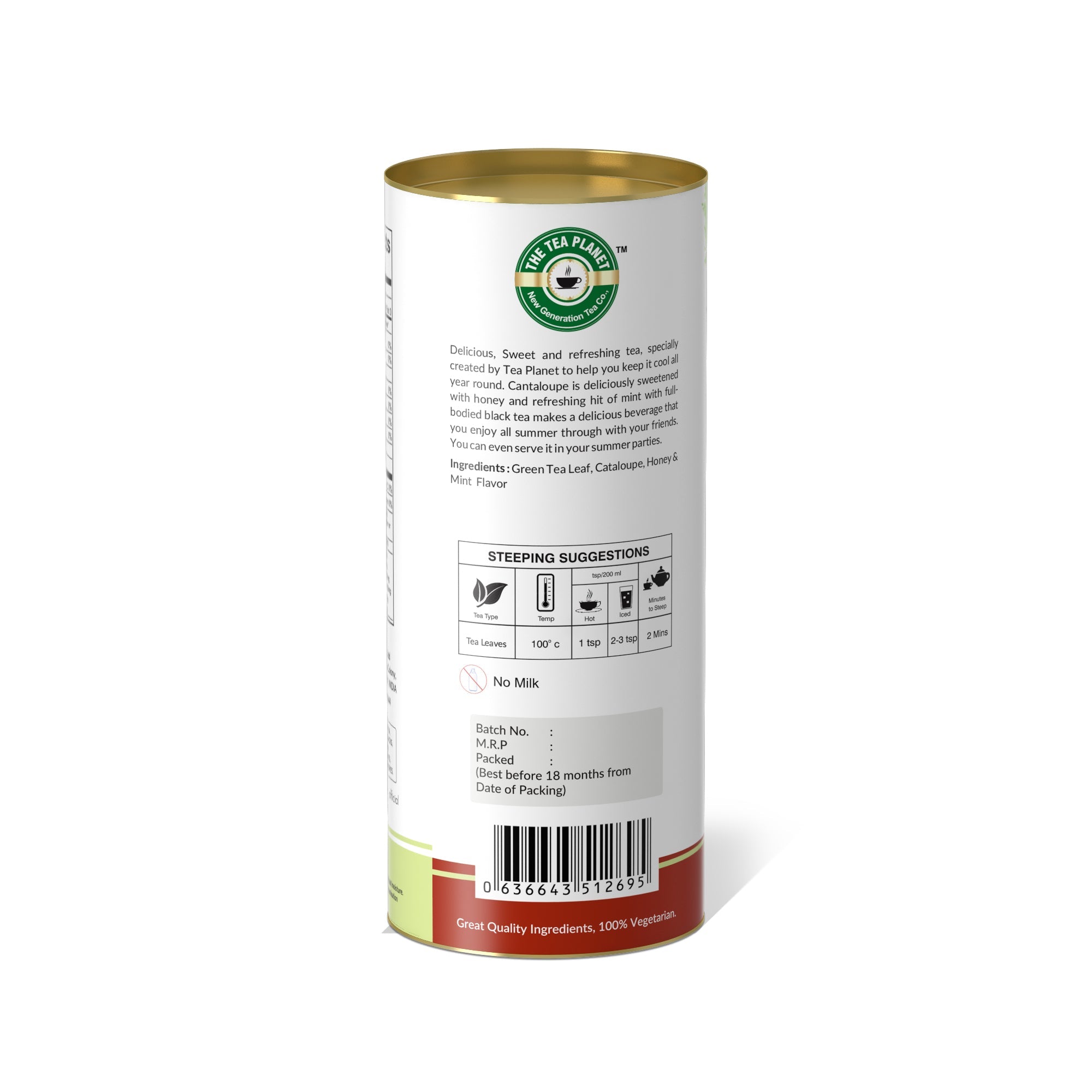 Cantaloupe, Honey & Mint Orthodox Tea - 50 gms