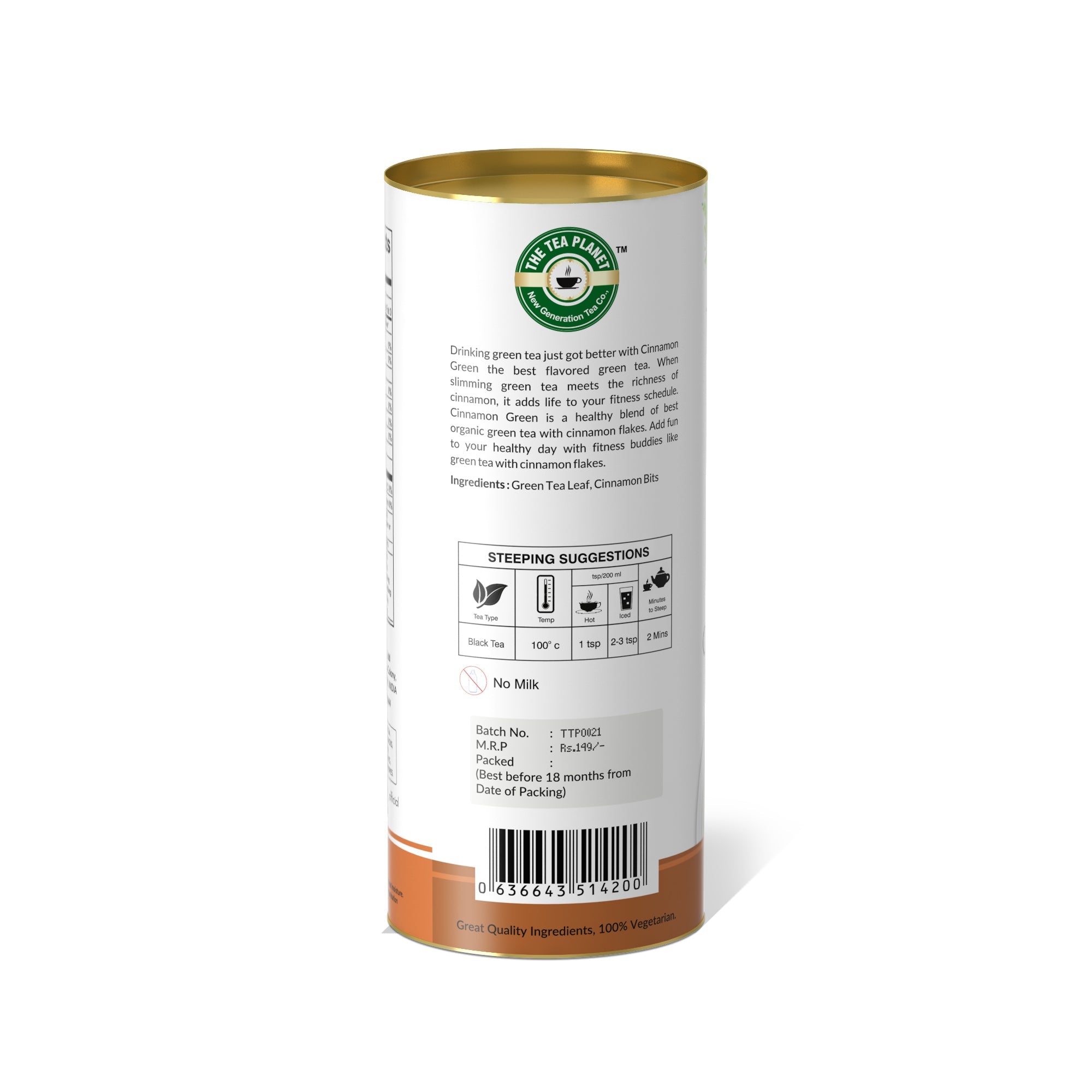 Cinnamon Green Orthodox Tea - 50 gms