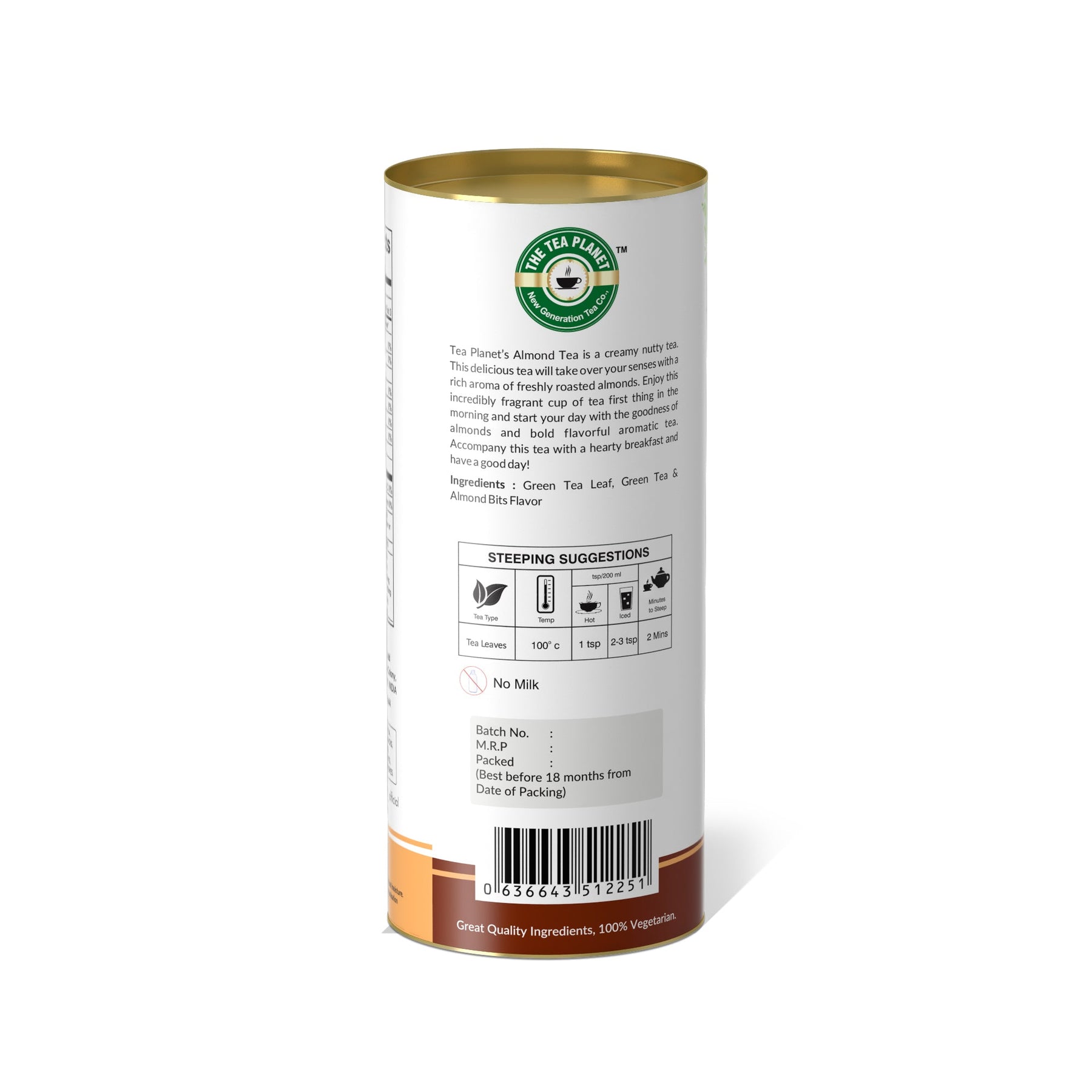 Green Tea, Almond Bits Orthodox Tea - 50 gms