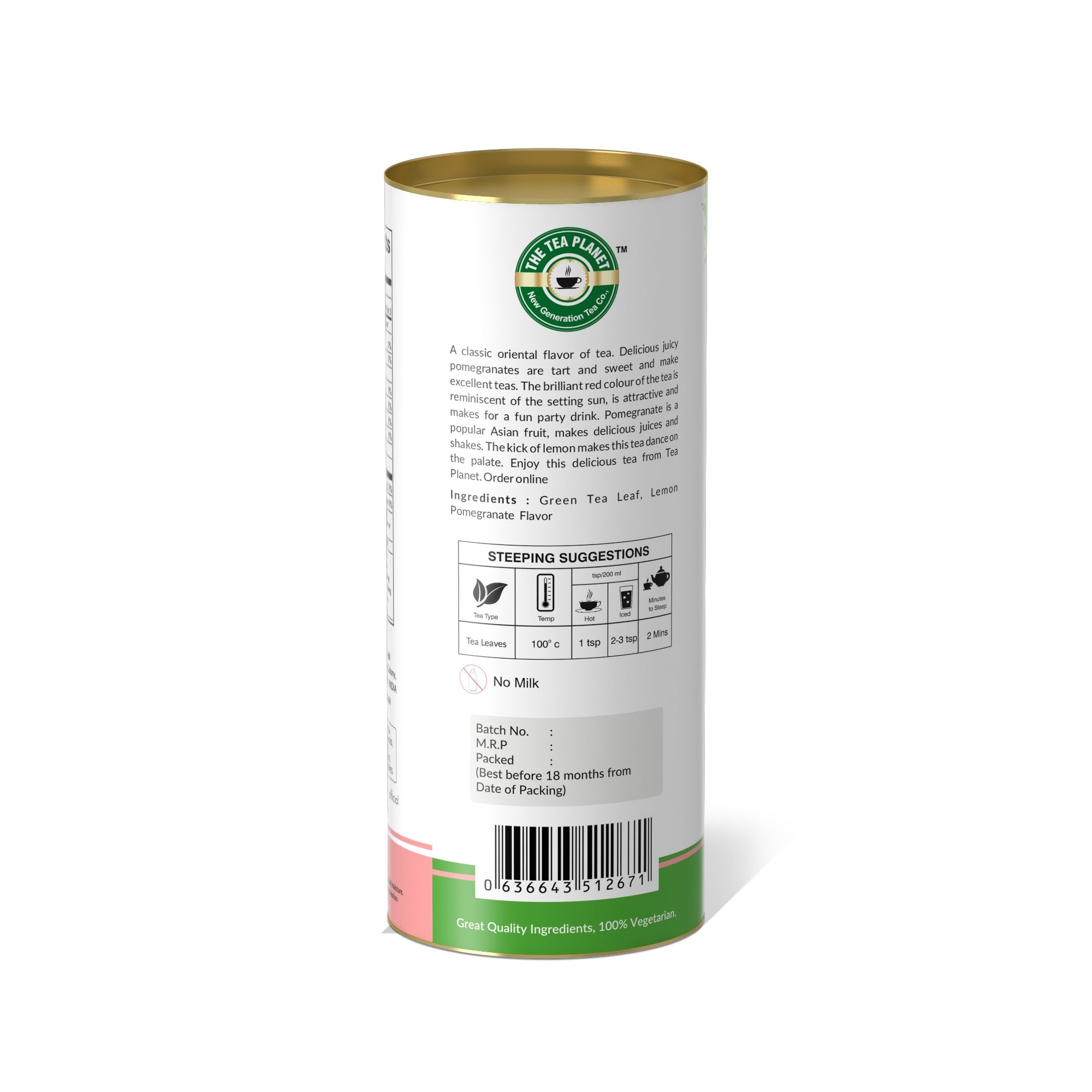 Lemon Pomegranate Orthodox Tea - 50 gms