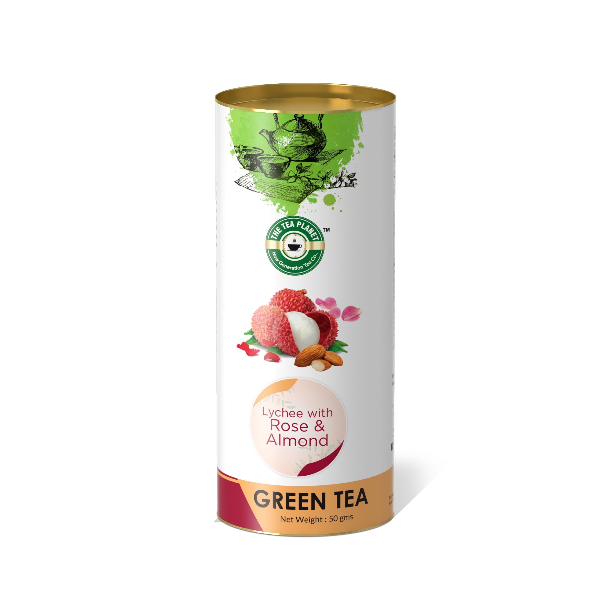 Lychee with Rose & Almond Orthodox Tea - 50 gms