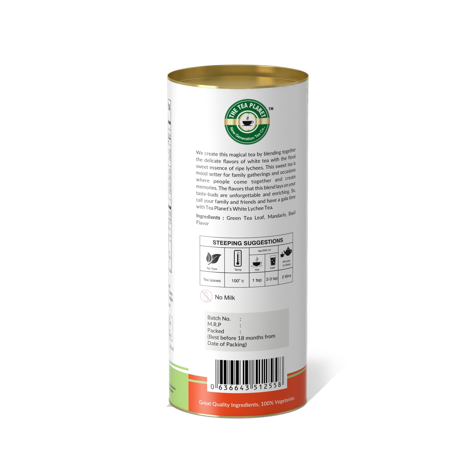 Mandarin, Basil Orthodox Tea - 50 gms