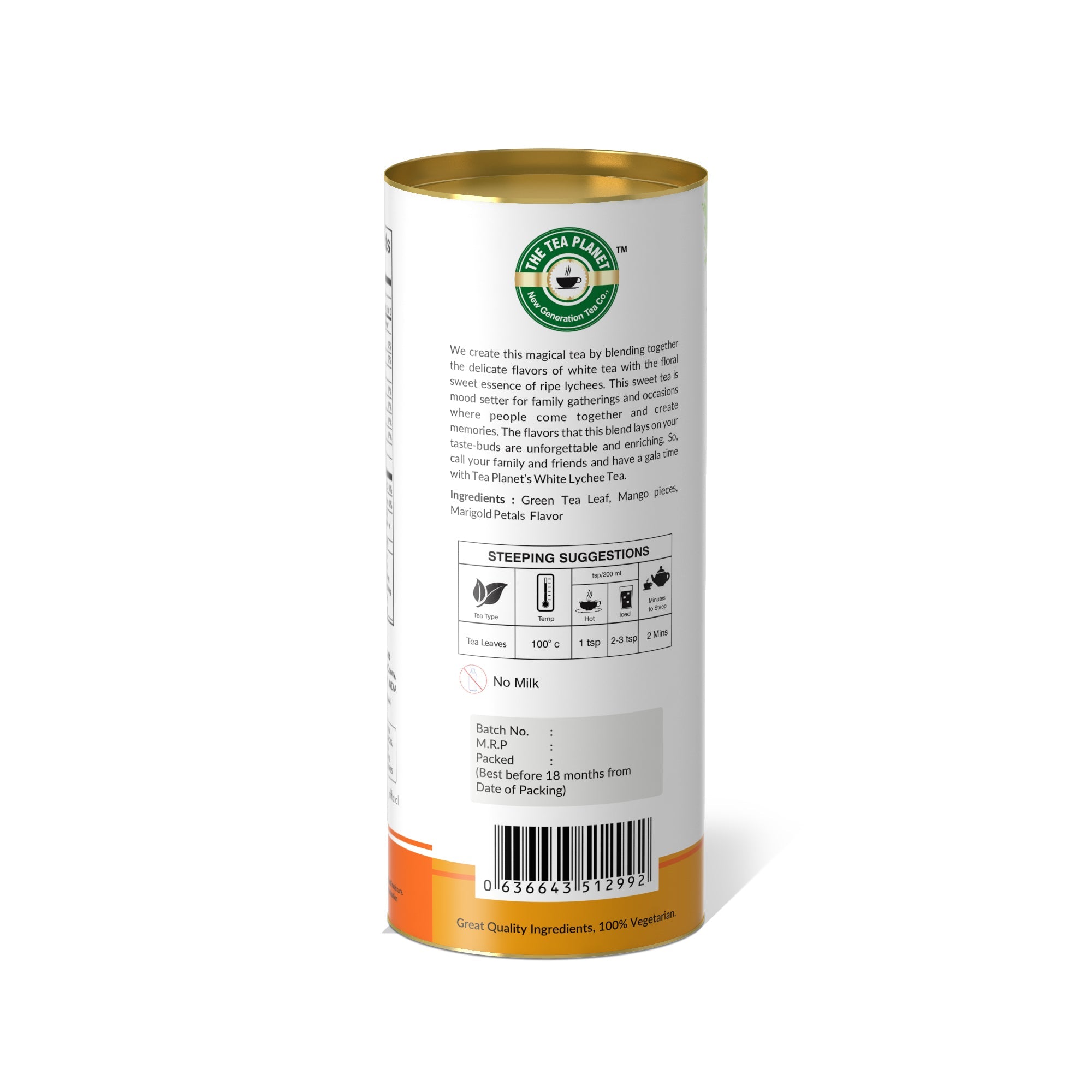 Mango Pieces, Marigold Petals Orthodox Tea - 50 gms