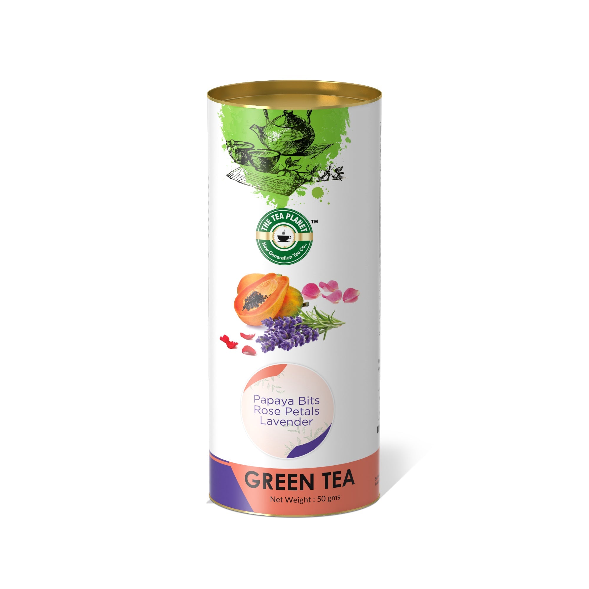 Papaya Bits, Rose Petals, Lavender Orthodox Tea - 50 gms
