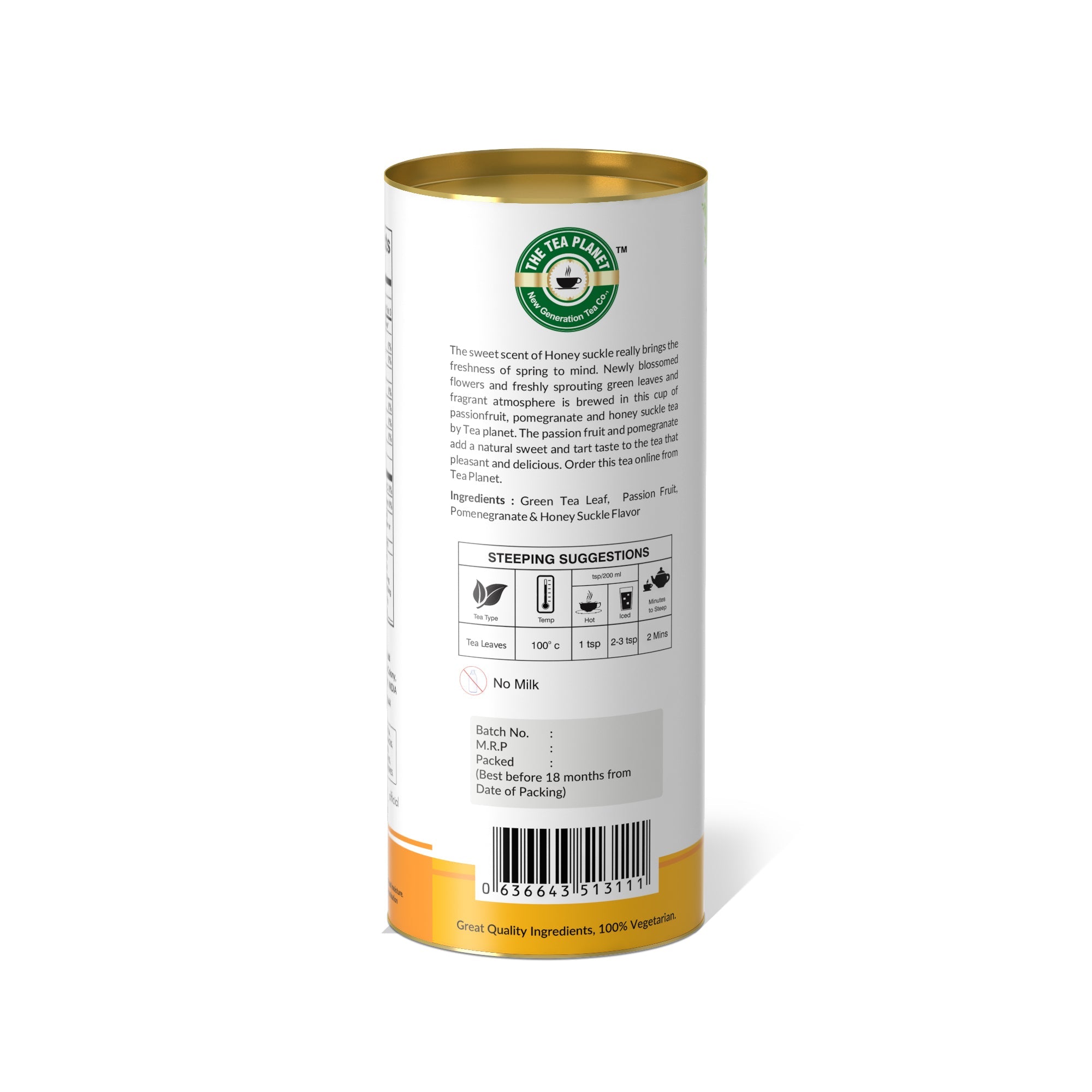 Passion Fruit, Pomegranate & Honey Suckle Orthodox Tea - 50 gms