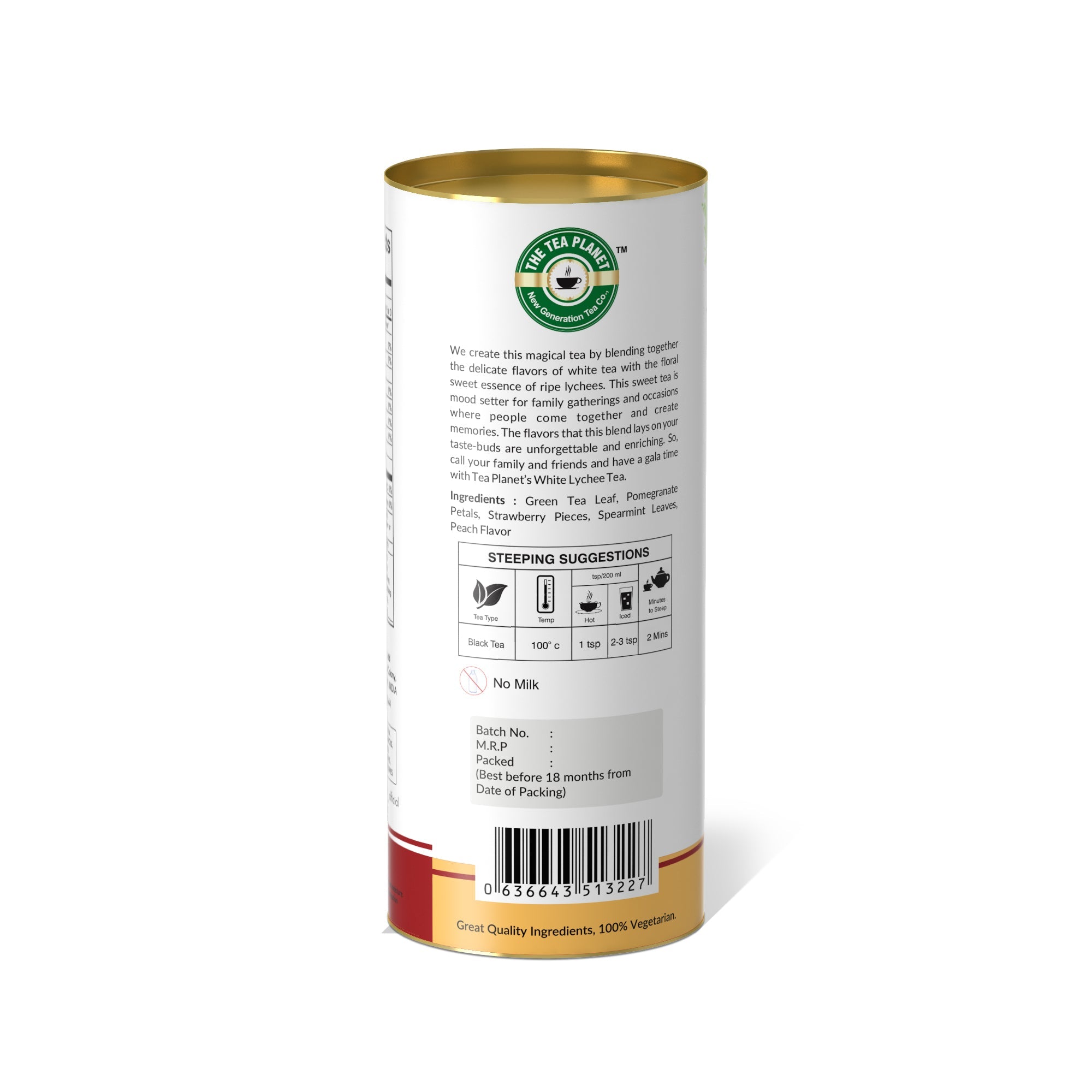 Pomegranate Petals, Strawberry Pieces, Spearmint Leaves, Peach - 50 gms