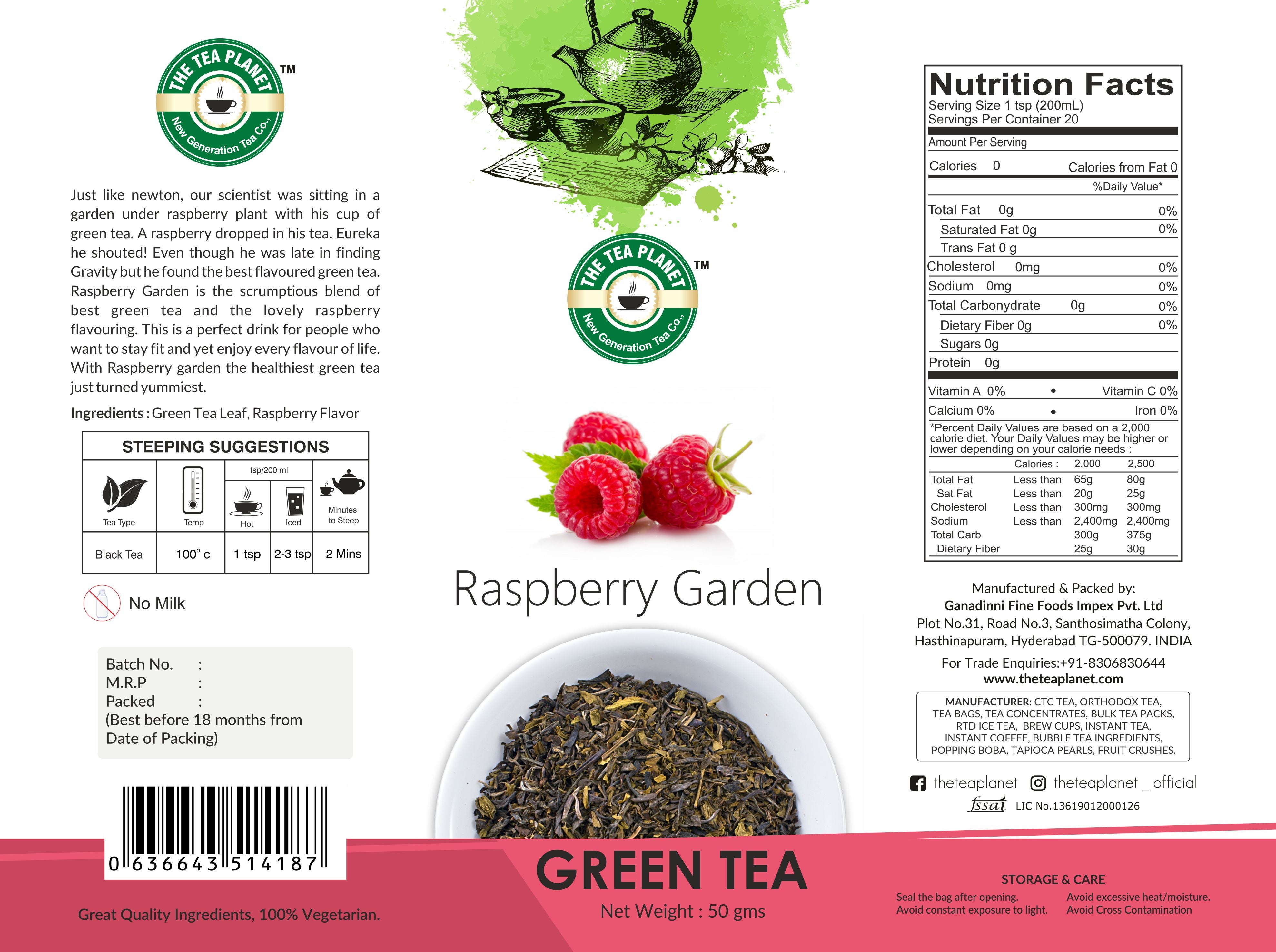 Raspberry Garden Orthodox Tea - 50 gms