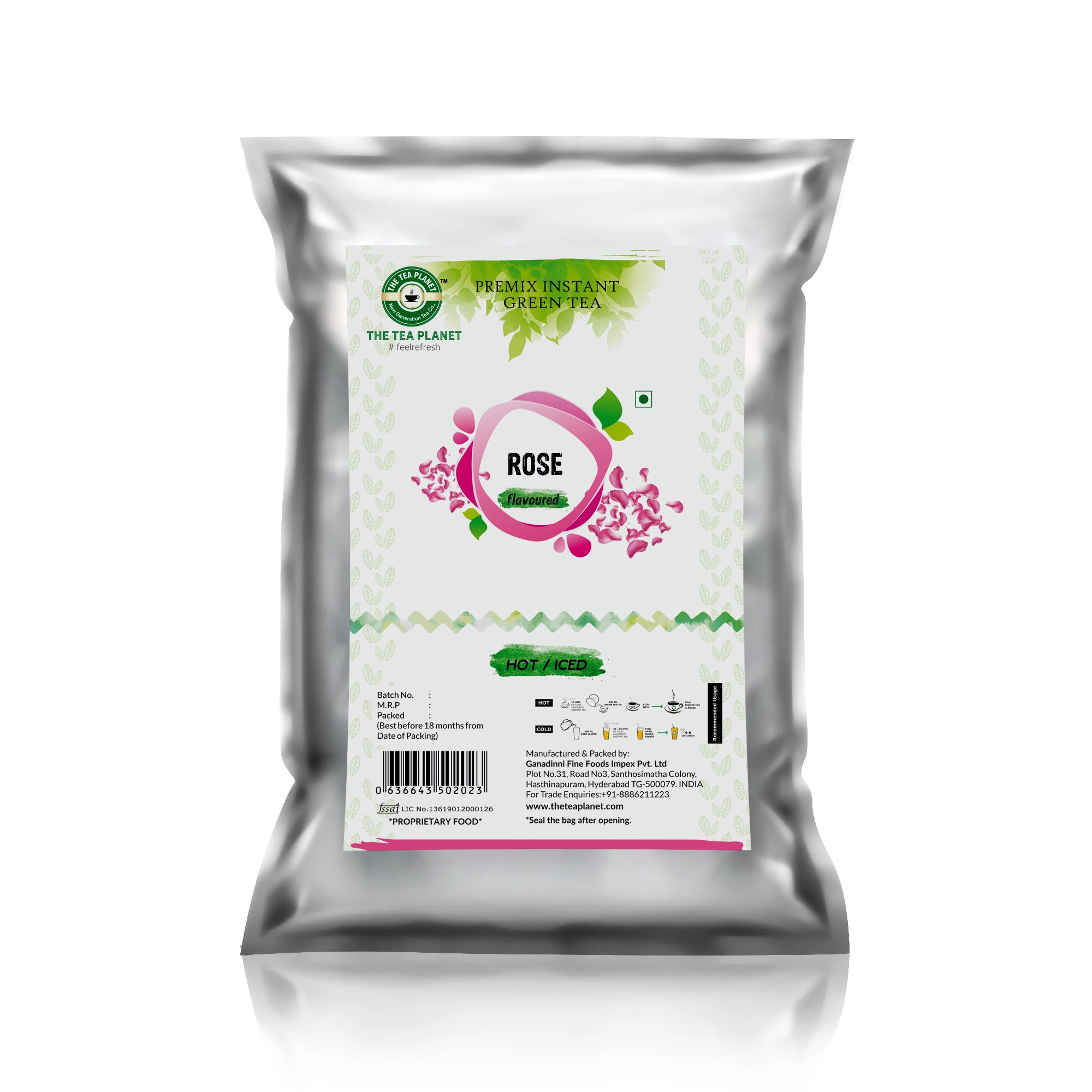 Rose Flavoured Instant Green Tea