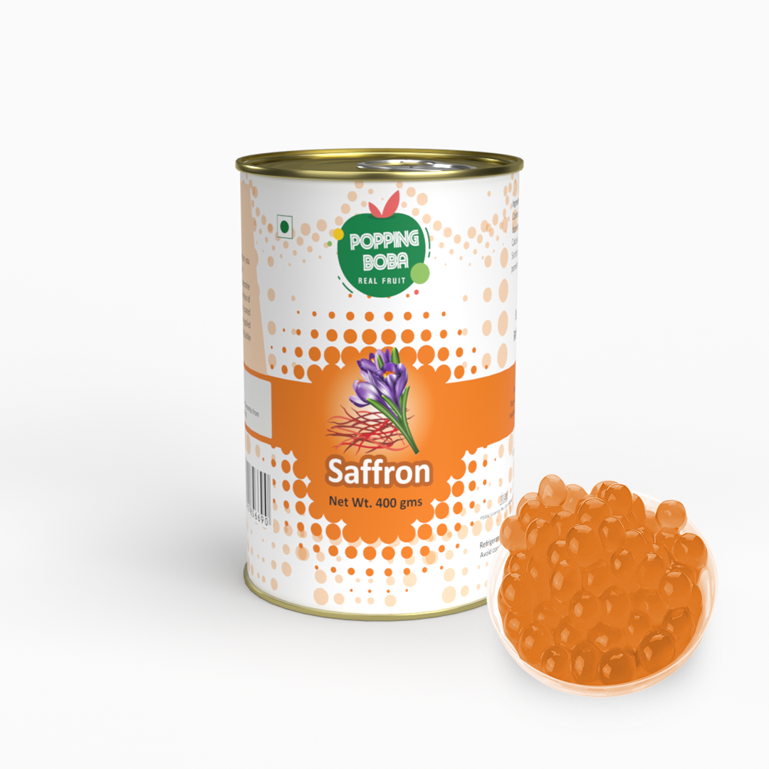 Saffron Popping Boba