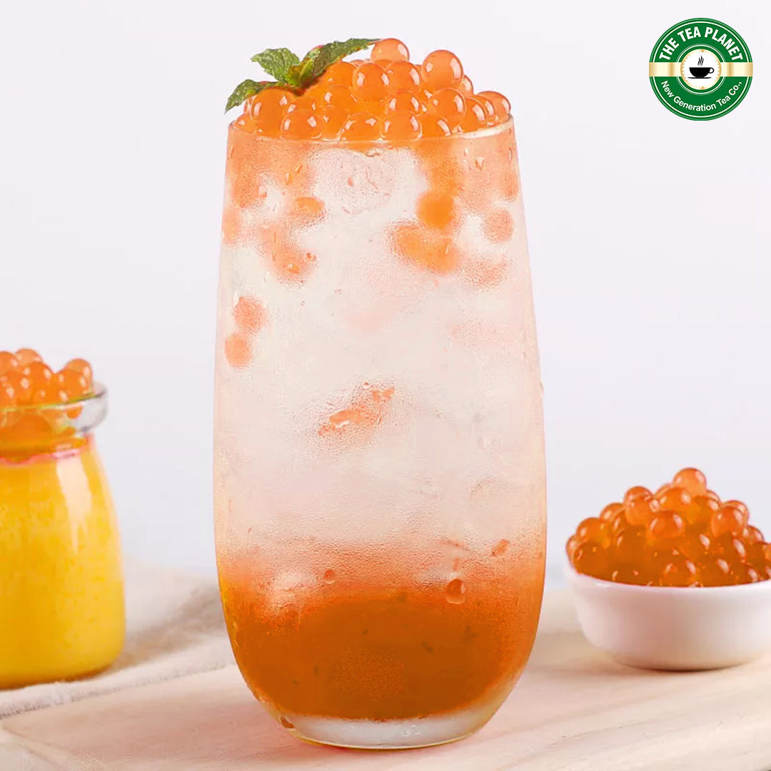 Saffron Popping Boba