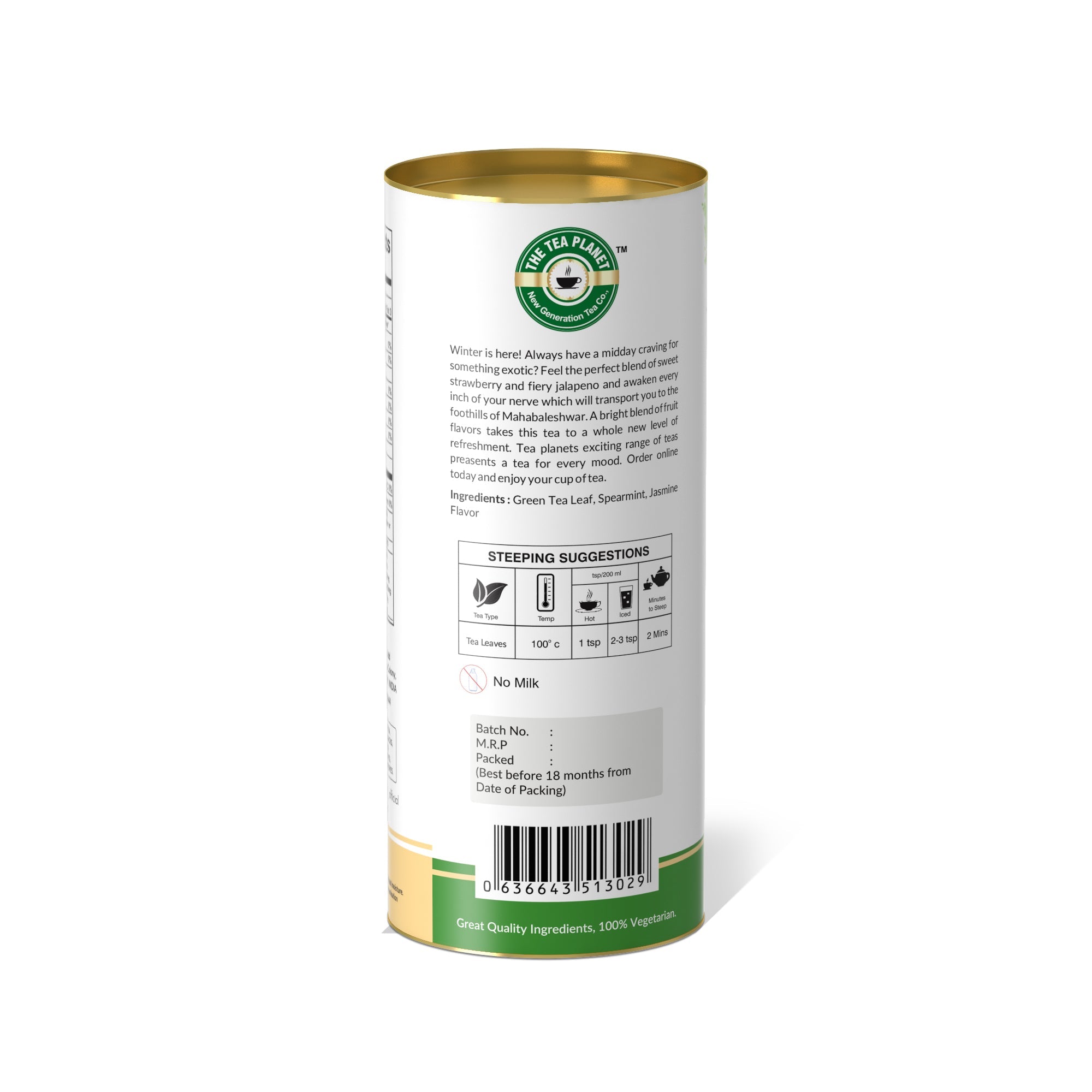 Spearmint, Jasmine Orthodox Tea - 50 gms