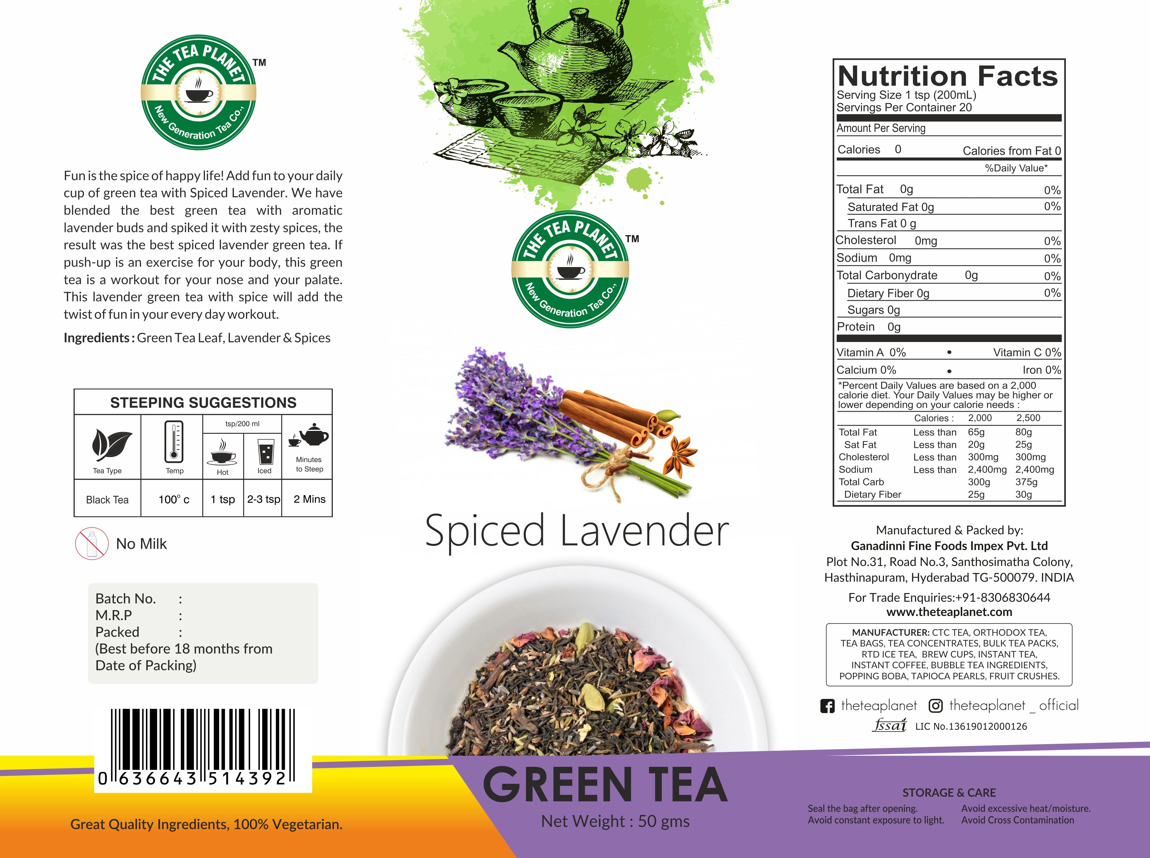 Spiced Lavender Orthodox Tea - 50 gms