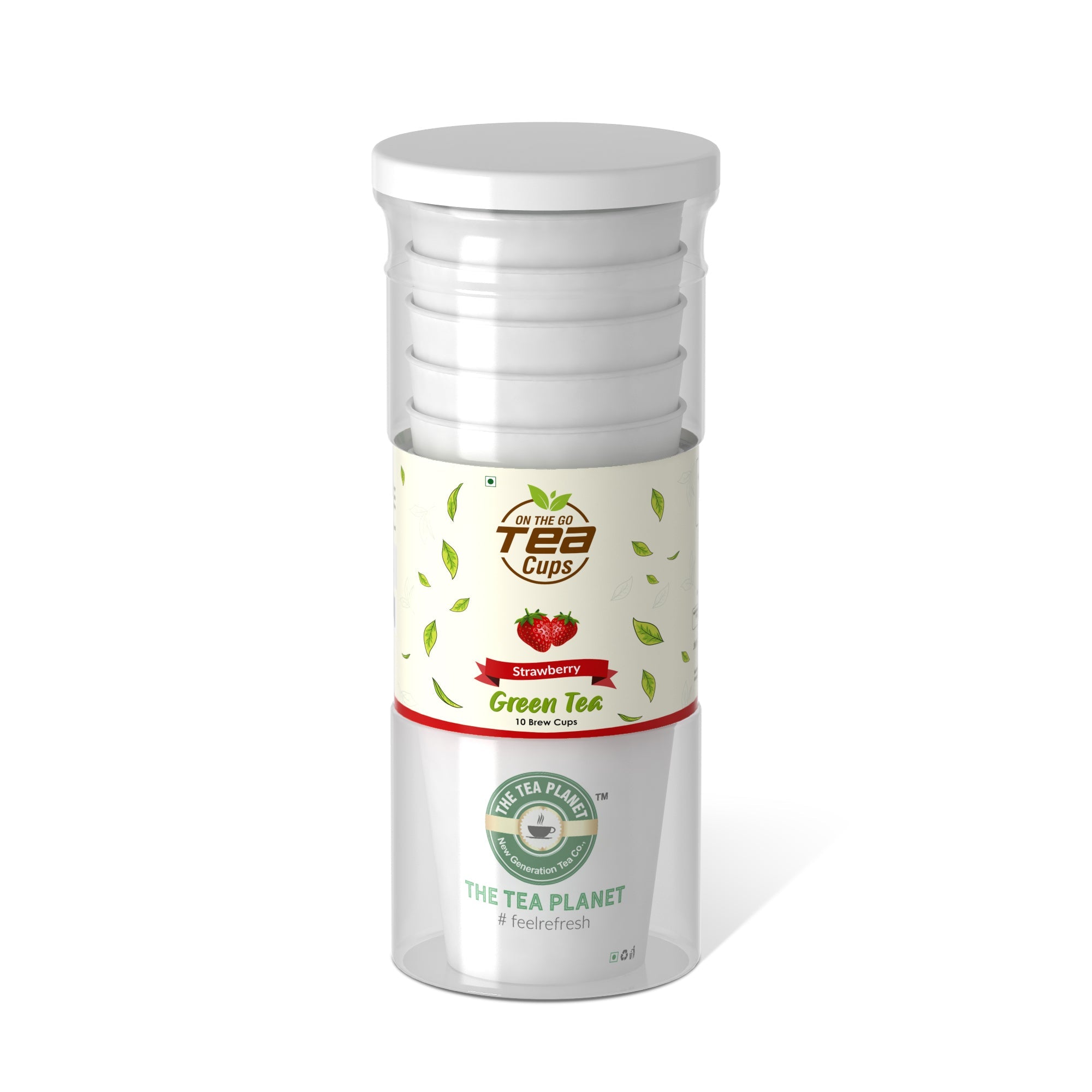 Strawberry Instant Green Tea Brew Cup - 10 cups