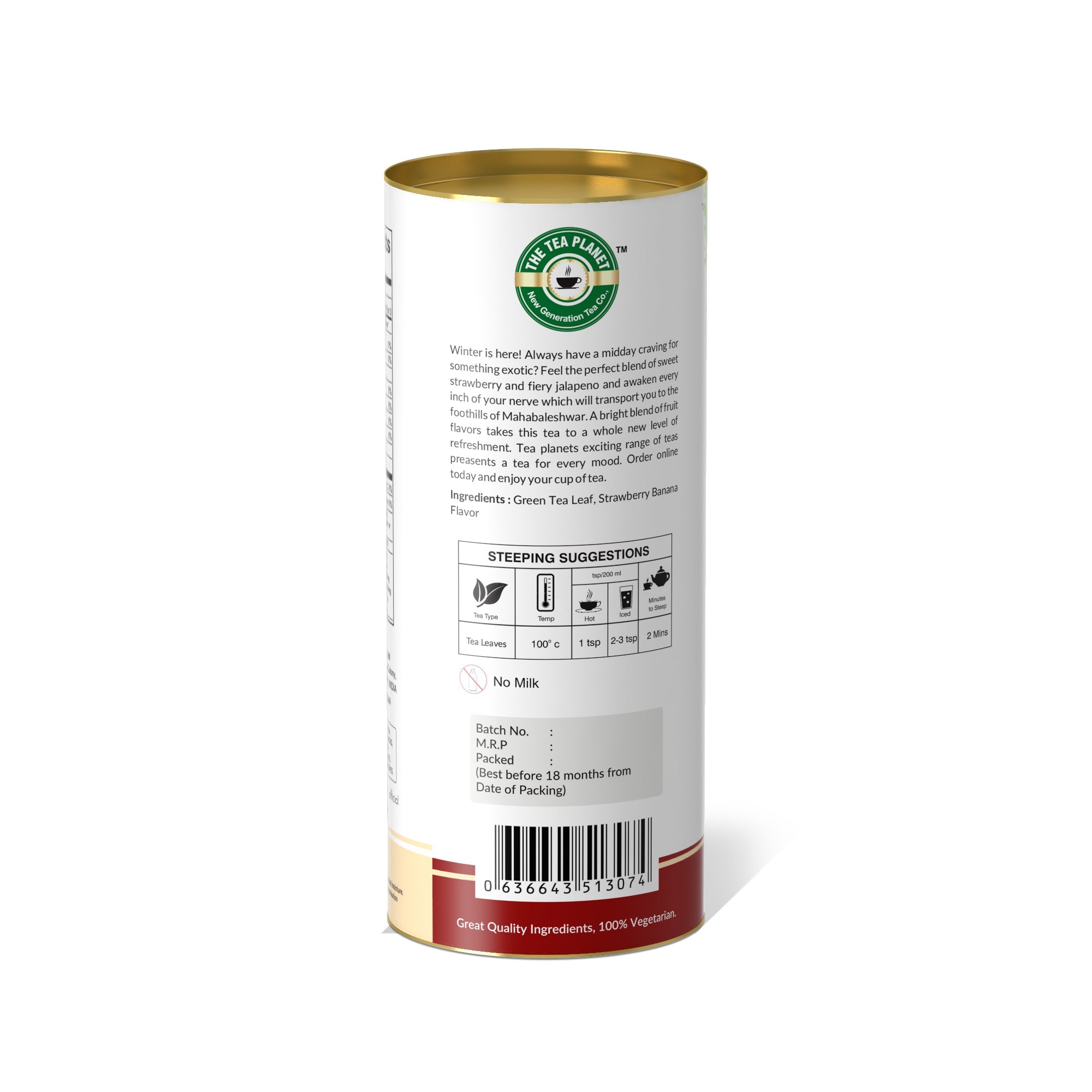 Strawberry & Banana Orthodox Tea - 50 gms