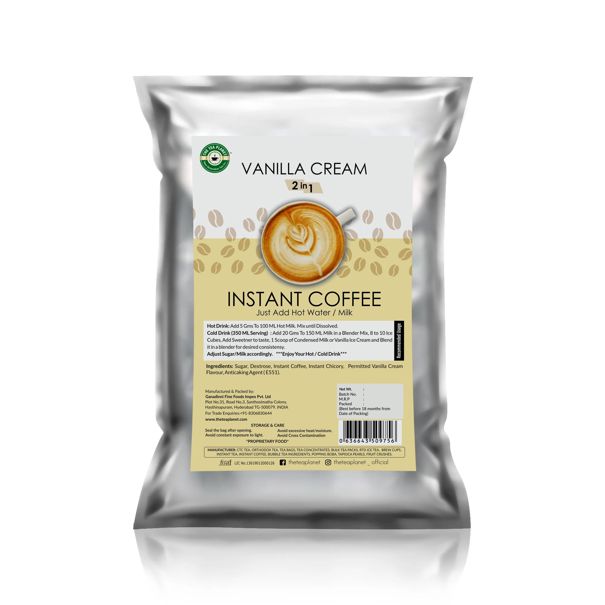 Vanilla Cream Coffee Premix (2 in 1)