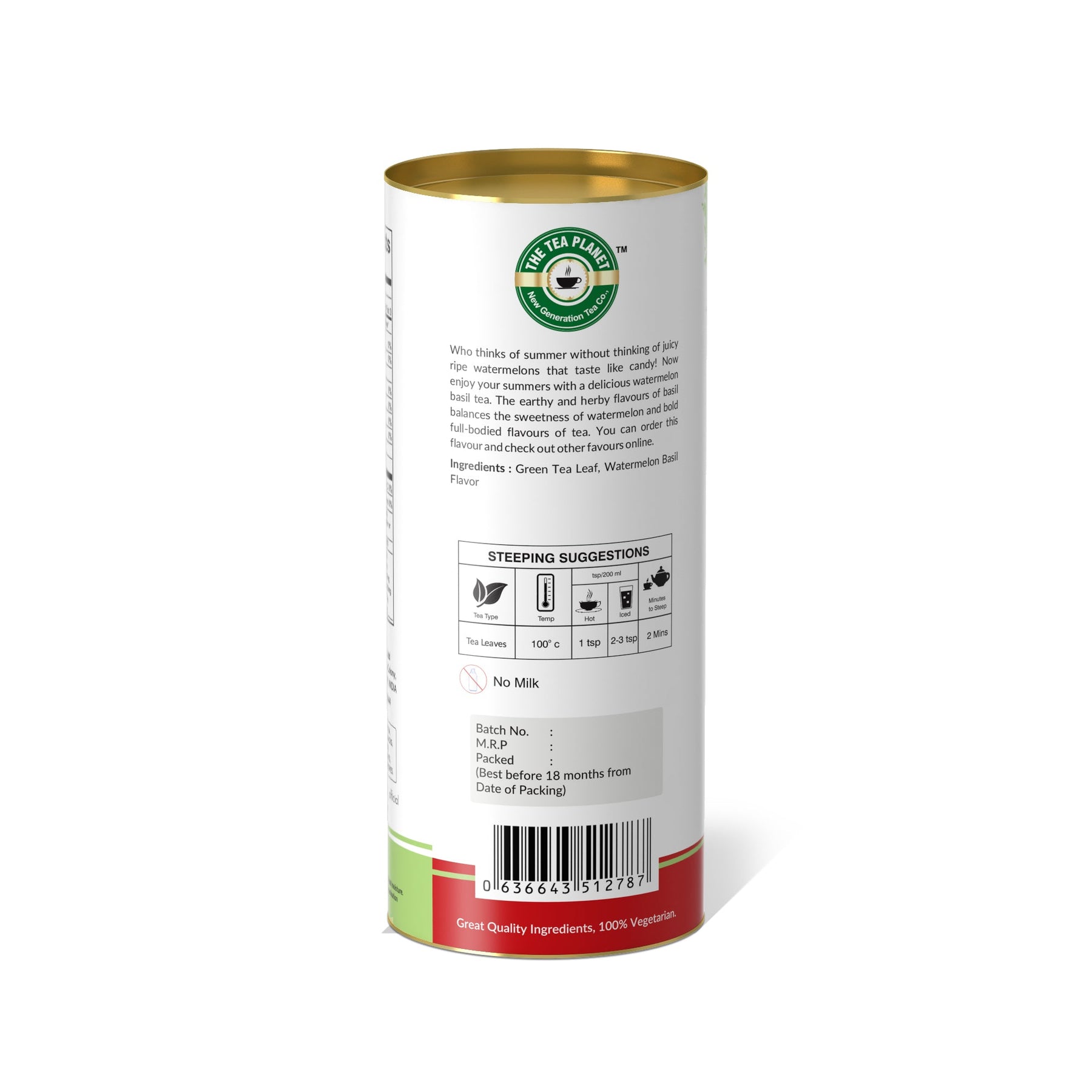 Watermelon Basil Orthodox Tea - 50 gms