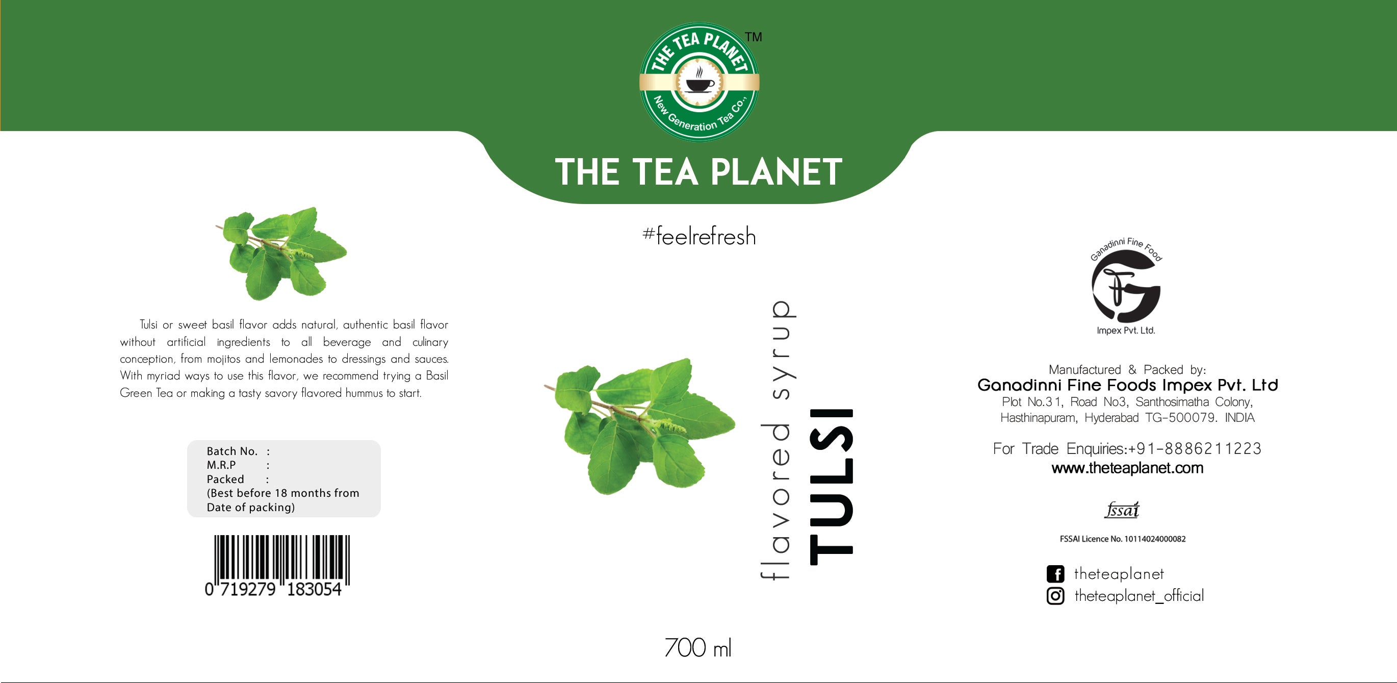 Tulsi Flavored Syrup