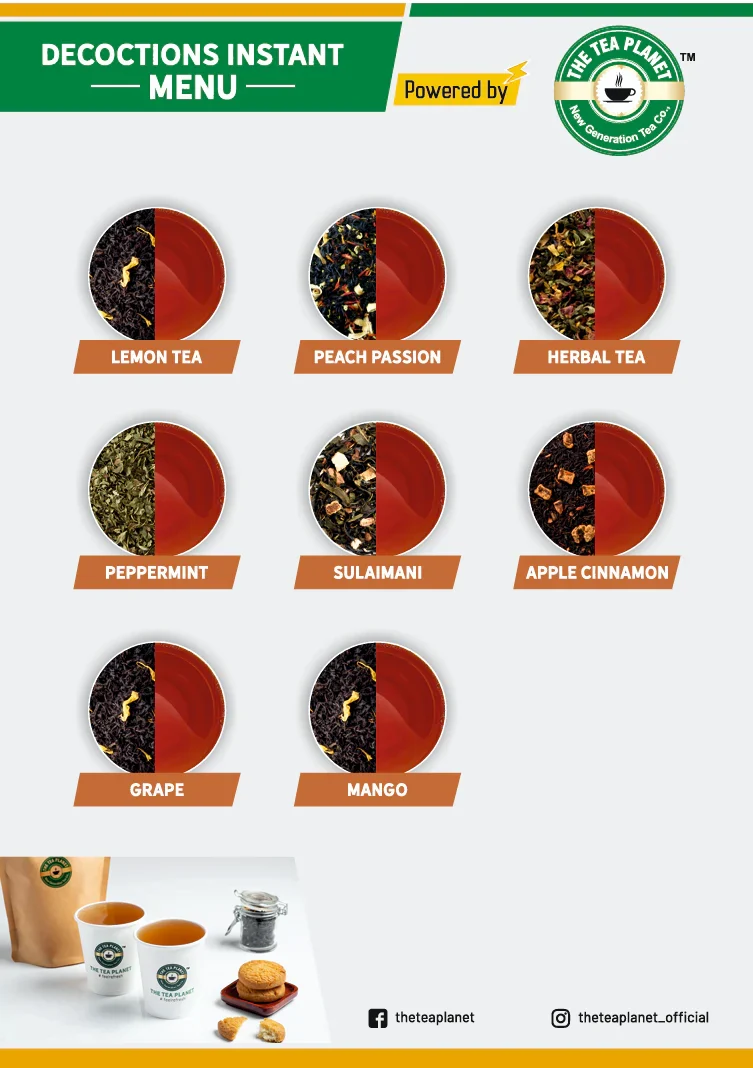 Decoctions & Green Teas menu