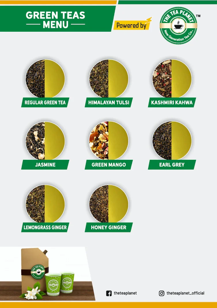 Green Tea menu