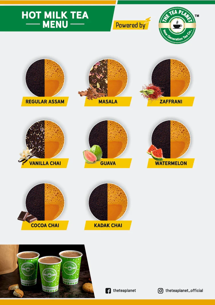 Hot Milk Tea menu