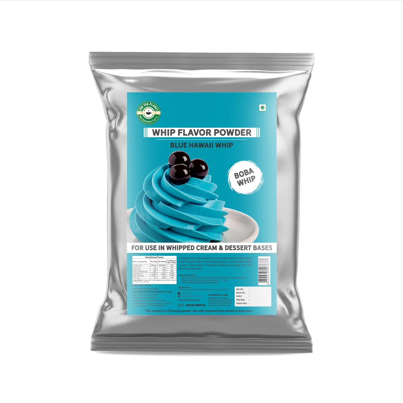 Blue Hawaii Whip Flavor Powder 1 KG pouch &mdash; front of pack