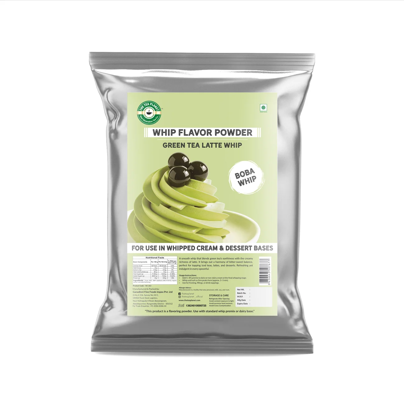 Green Tea Latte Whip Flavor Powder 1 KG
