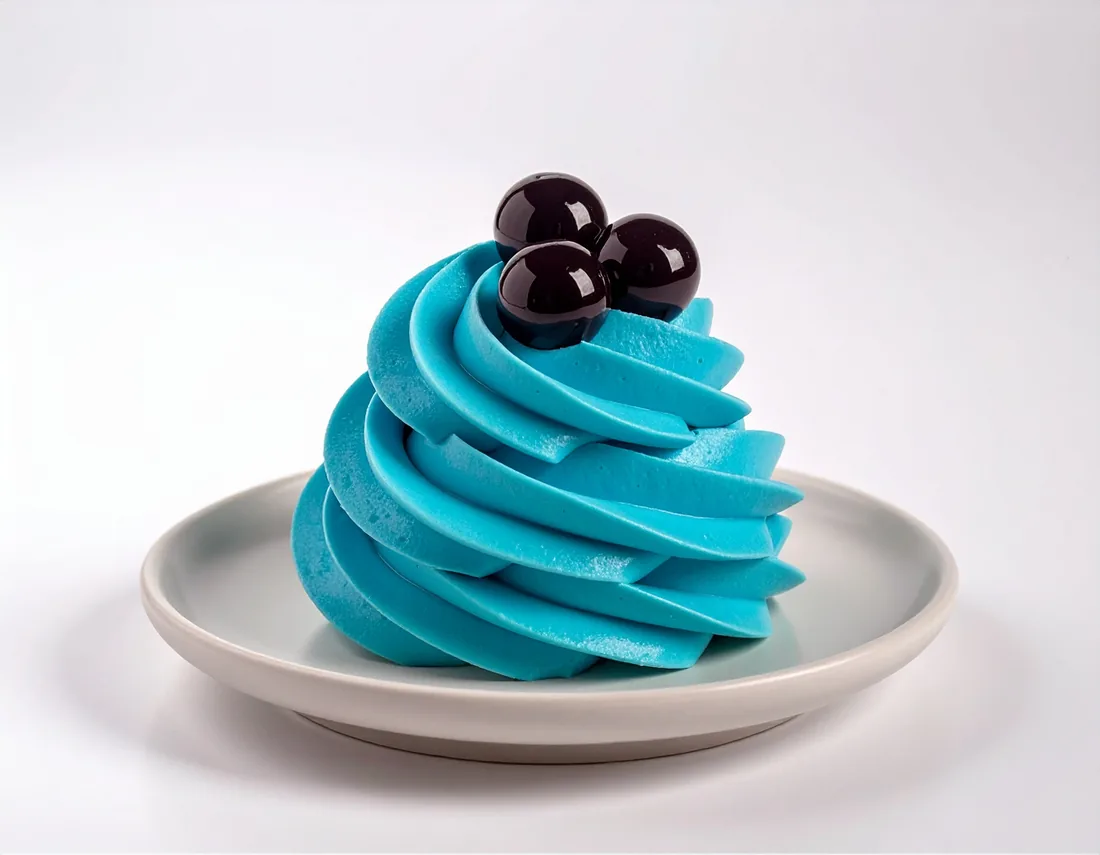 Blue Hawaii whipped cream swirl made with Blue Hawaii Whip Flavor Powder