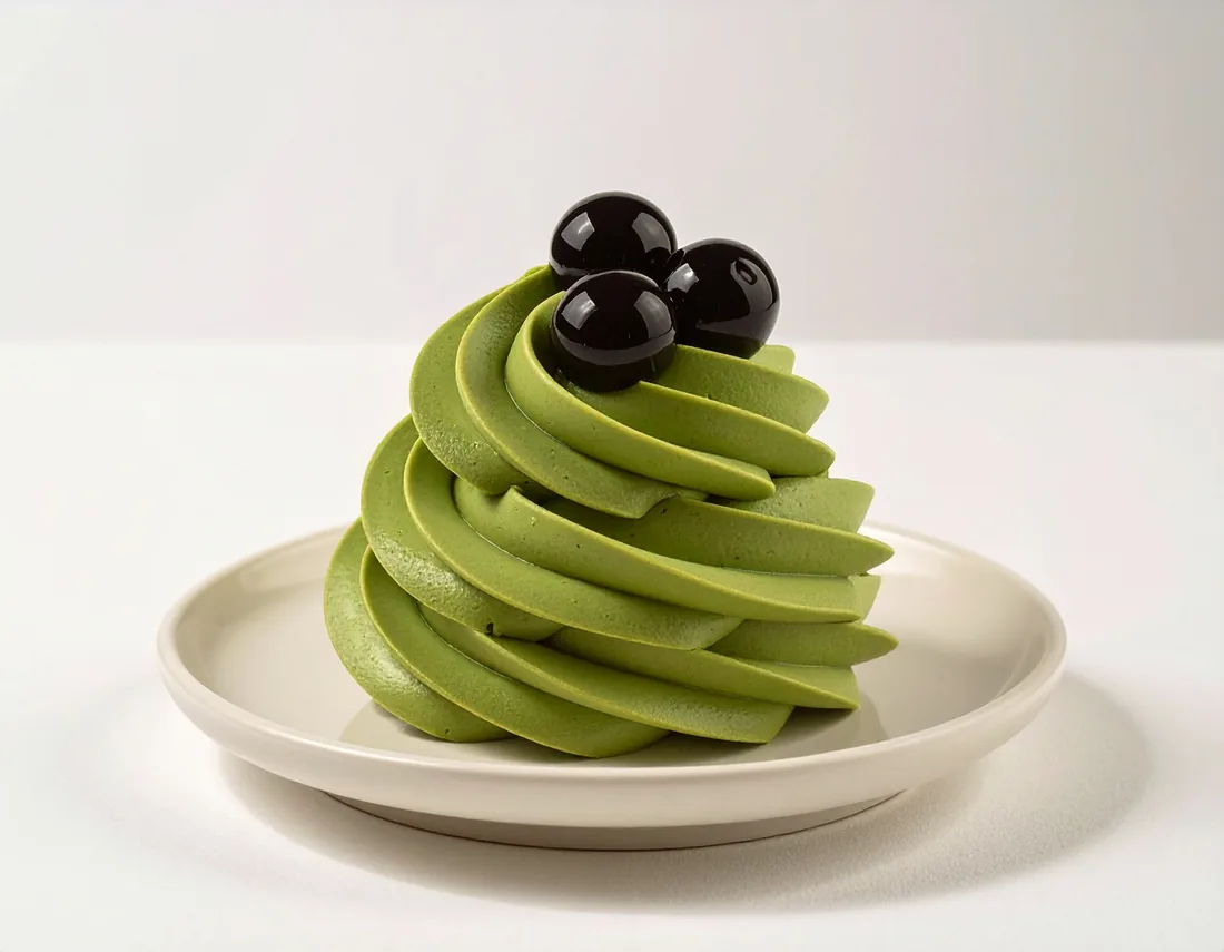Matcha whipped cream swirl made with Matcha Whip Flavor Powder