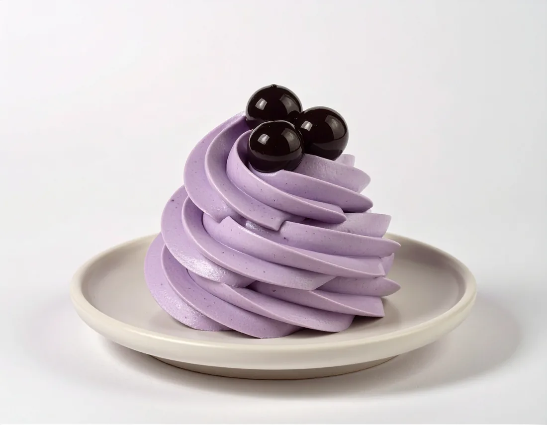 Taro whipped cream swirl made with Taro Whip Flavor Powder
