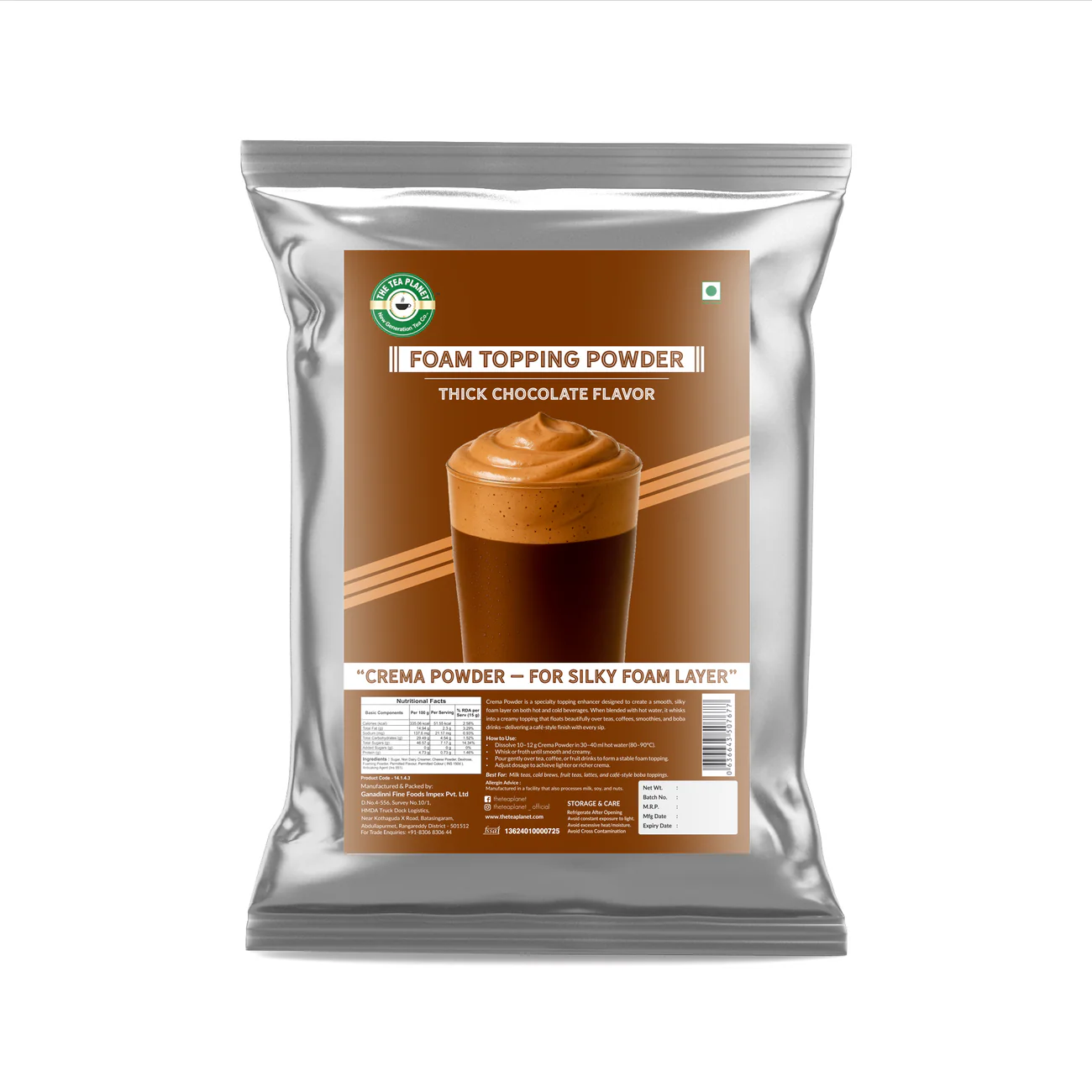 Thick Chocolate Cheese Foam Topping pouch
