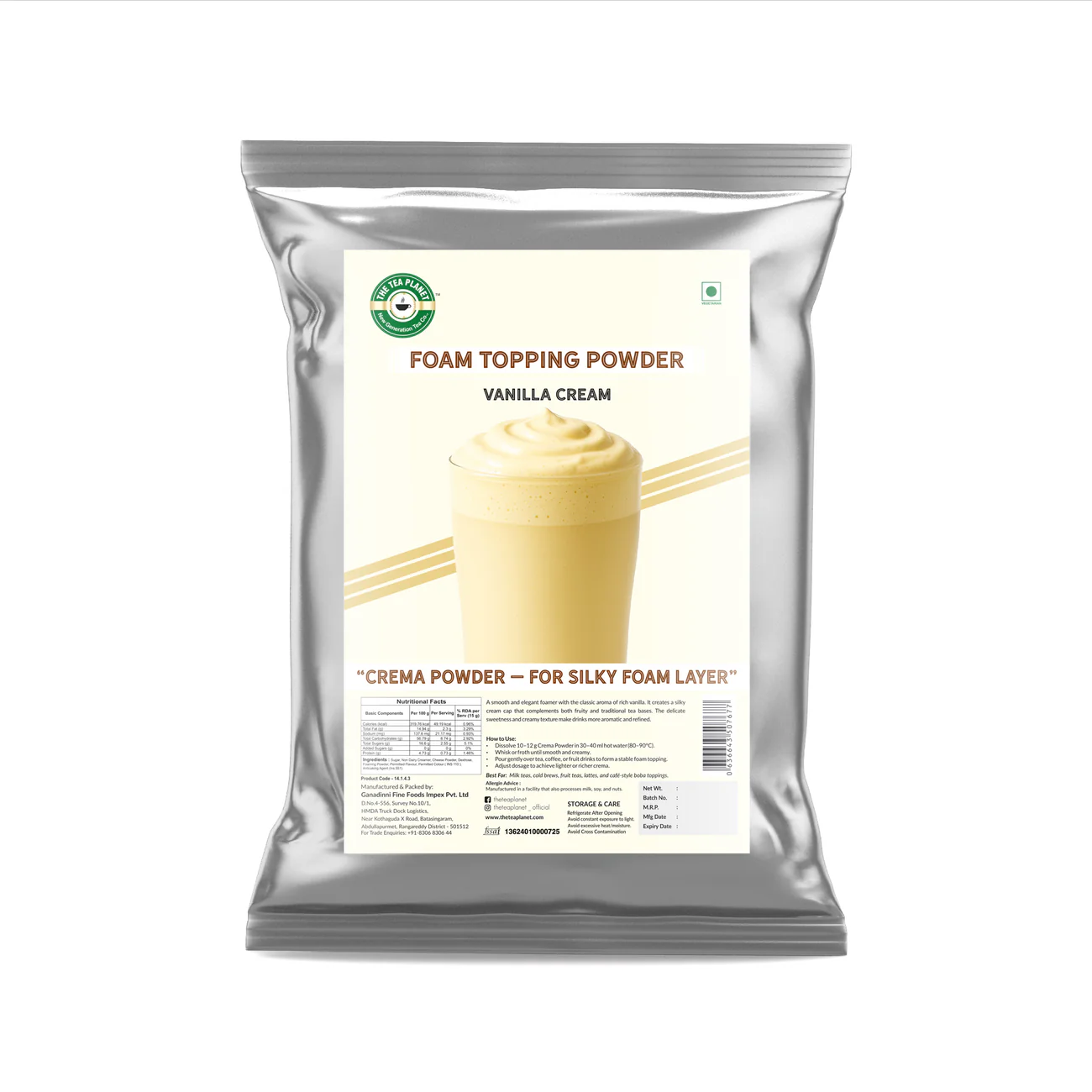 Vanilla Cream Cheese Foam Topping pouch