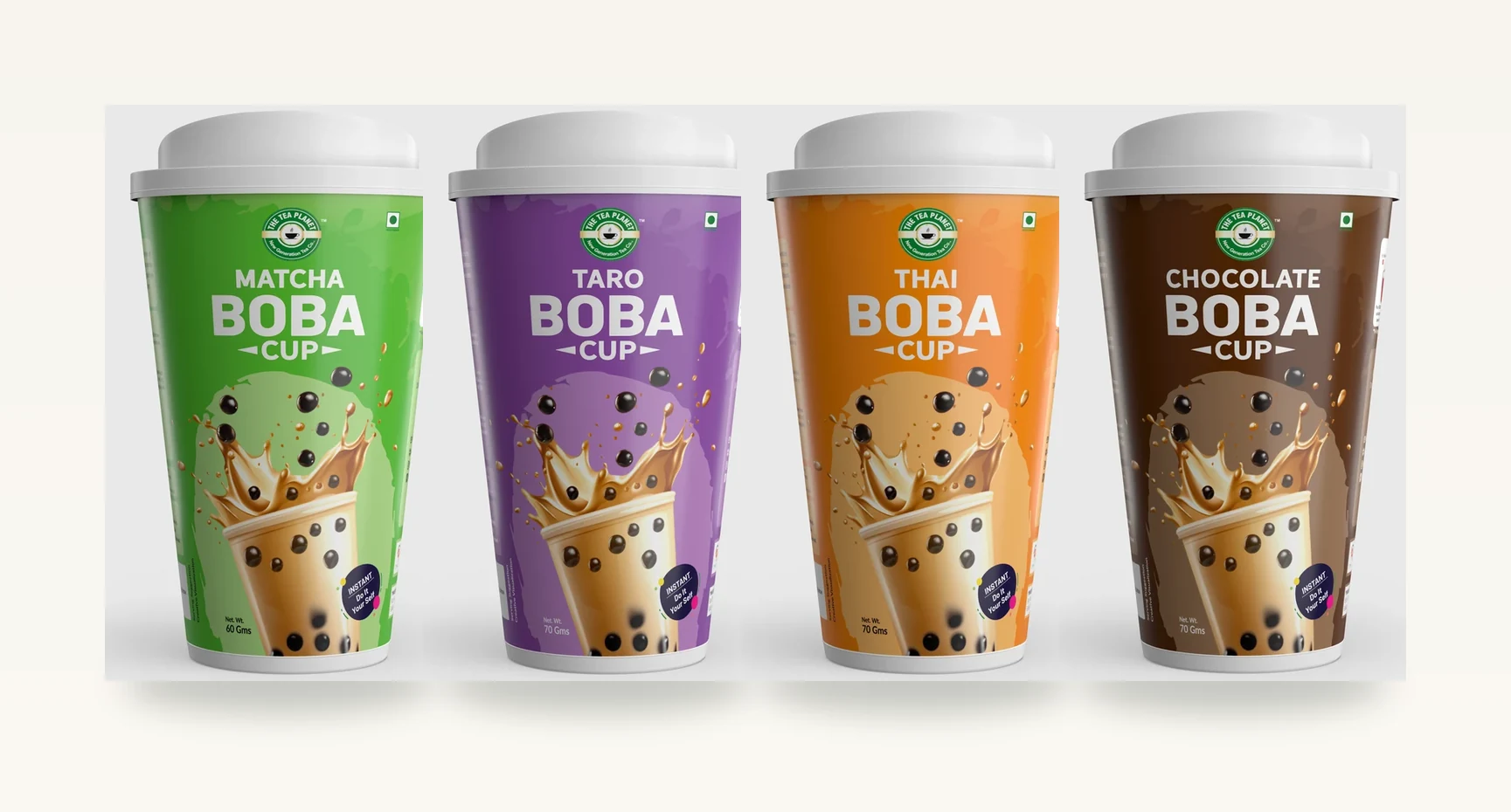 The Tea Planet DIY Boba Cups — Matcha, Taro, Thai and Chocolate