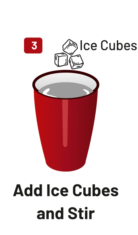 Add ice cubes and stir