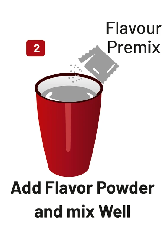 Add flavour powder and mix well