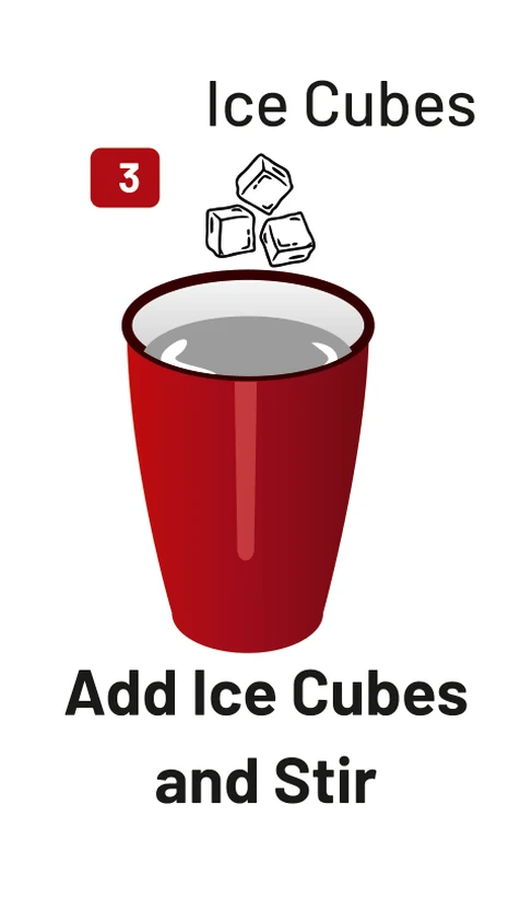 Add ice cubes and stir