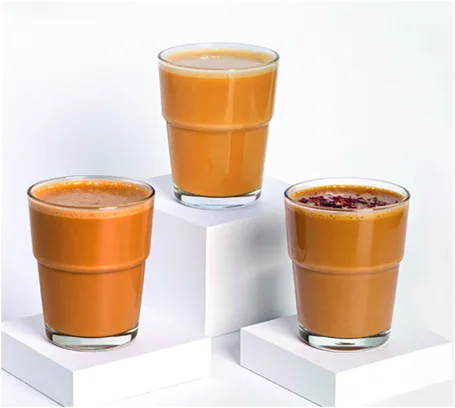 The Tea Planet flavoured chai blends brewed in cups