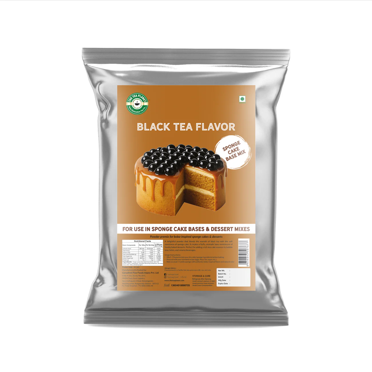 Black Tea Sponge Cake Base Mix 1 KG pouch &mdash; front of pack