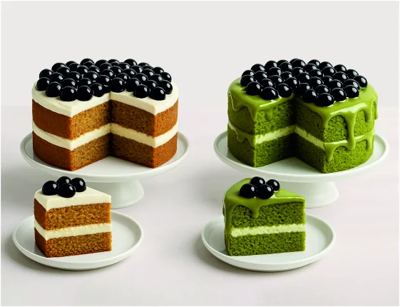 Tea-infused sponge cakes baked from Tea Planet sponge cake base mix